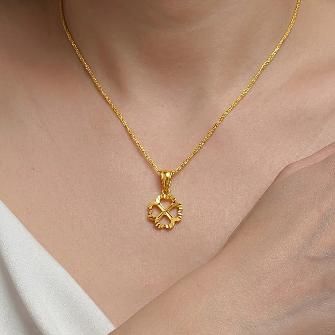 14K Gold Heartbound Clover Pendant - Image 2