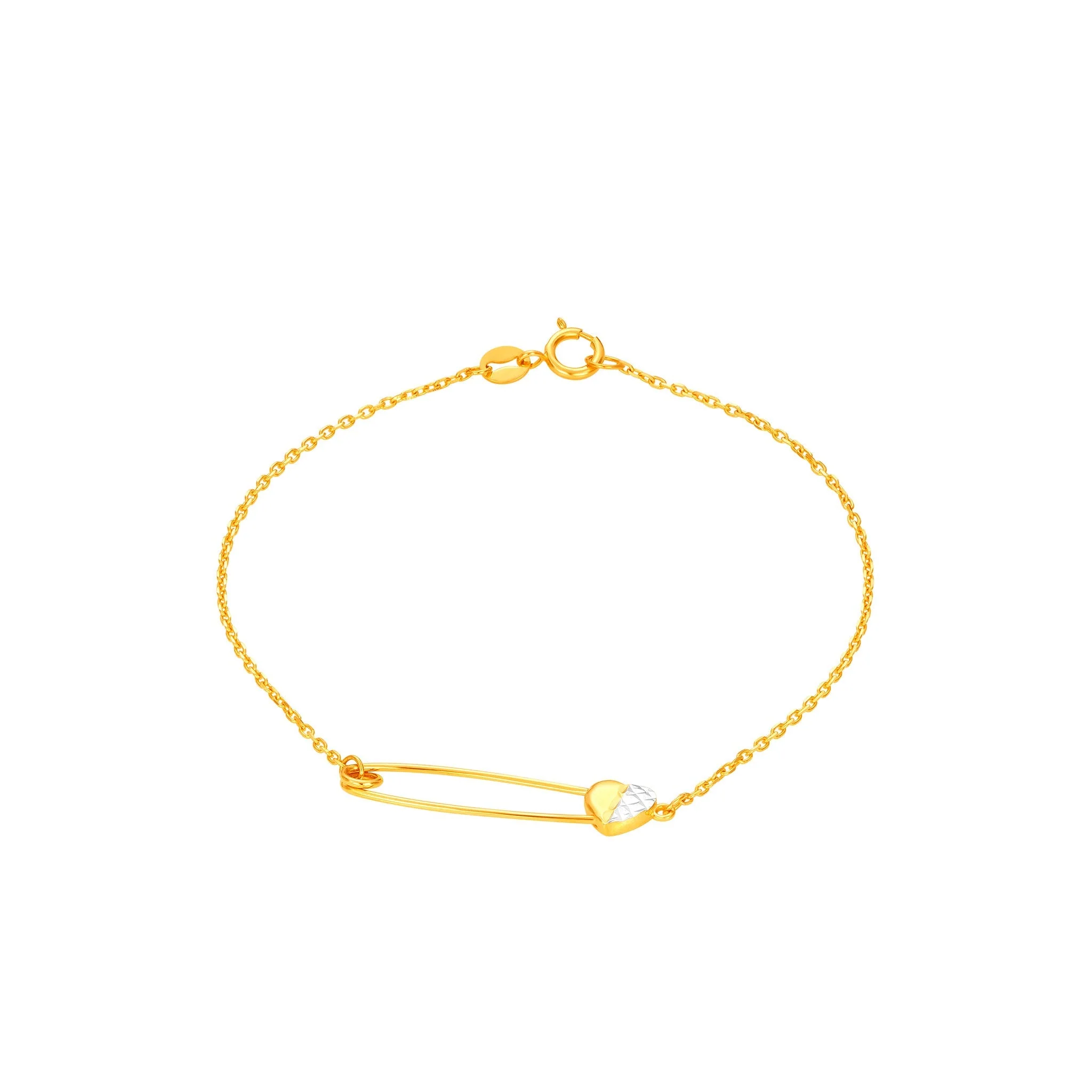 14K Gold Love Pin Bracelet
