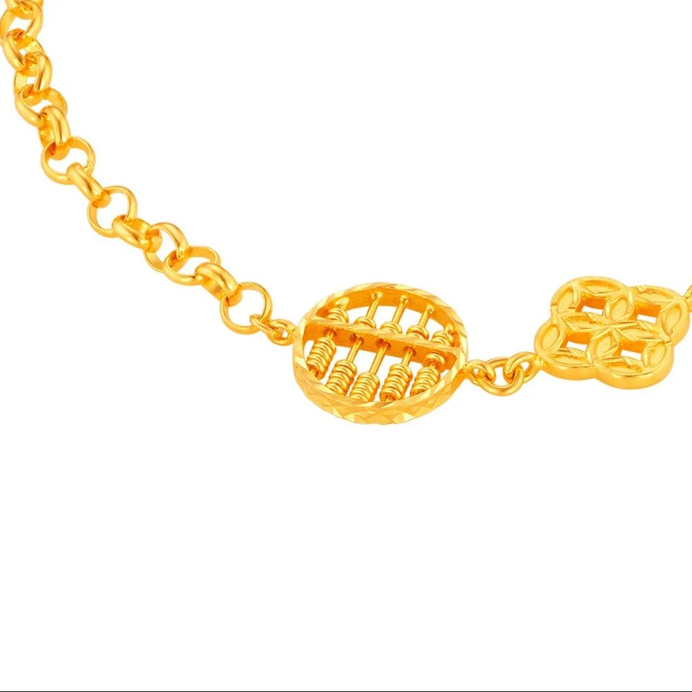 916 Four Coins 四福算盘 Circle of Prosperity Abacus Bracelet - Image 3