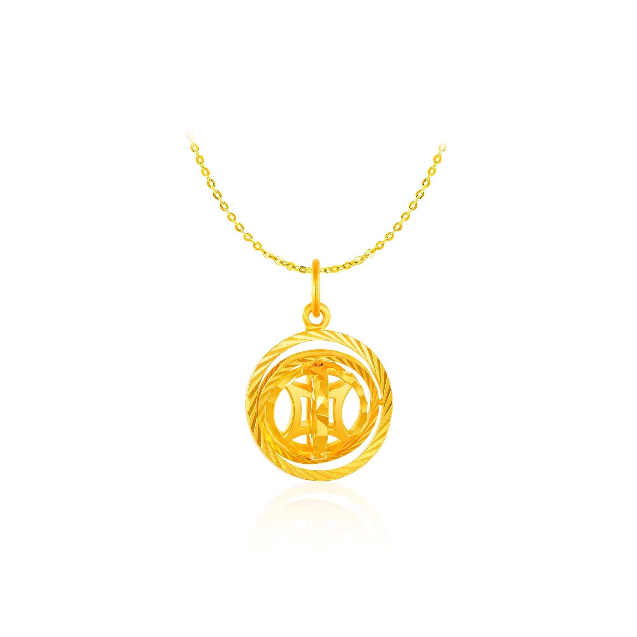 916 Gold Astrolabe Pendant