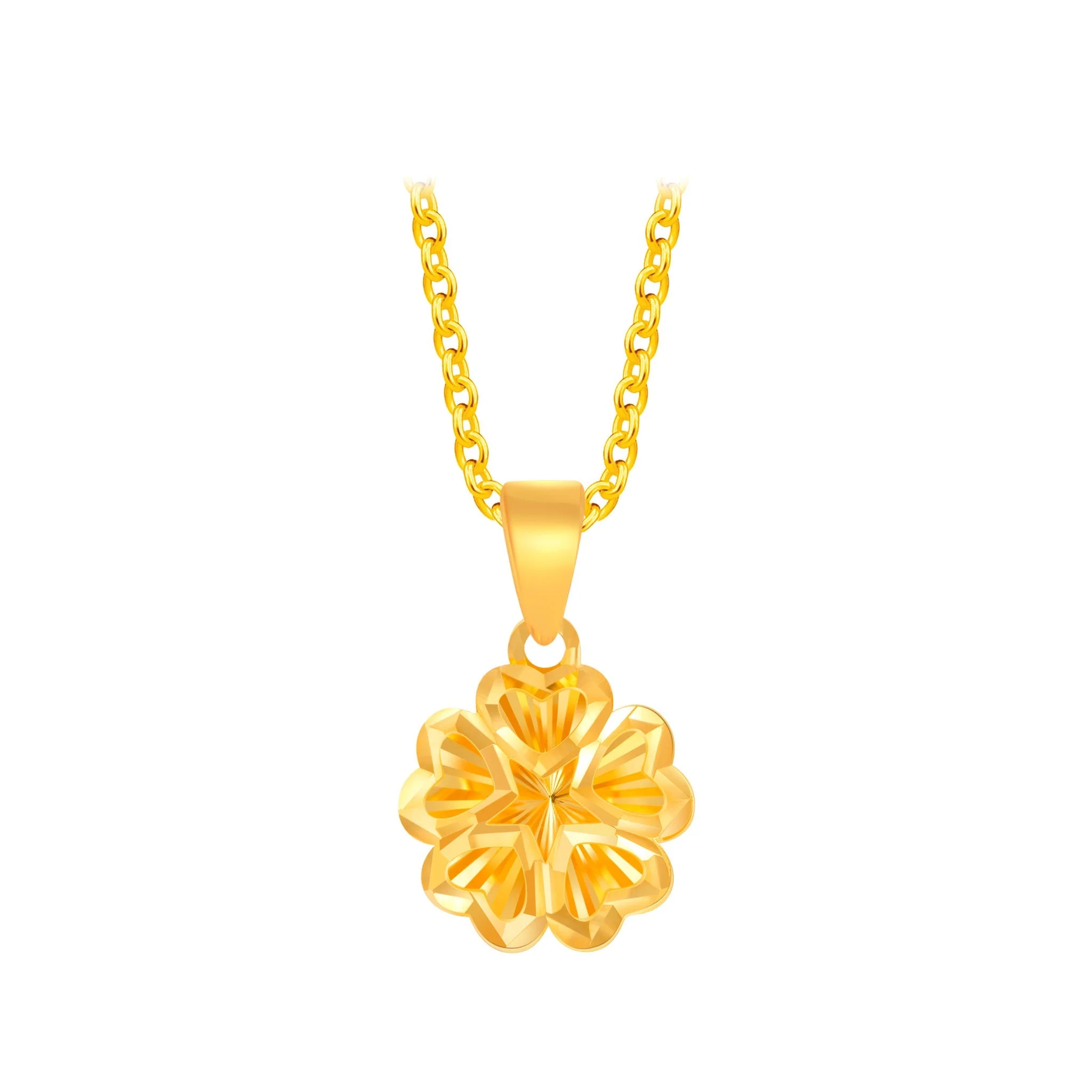 916 Gold Aurelia Rose Pendant
