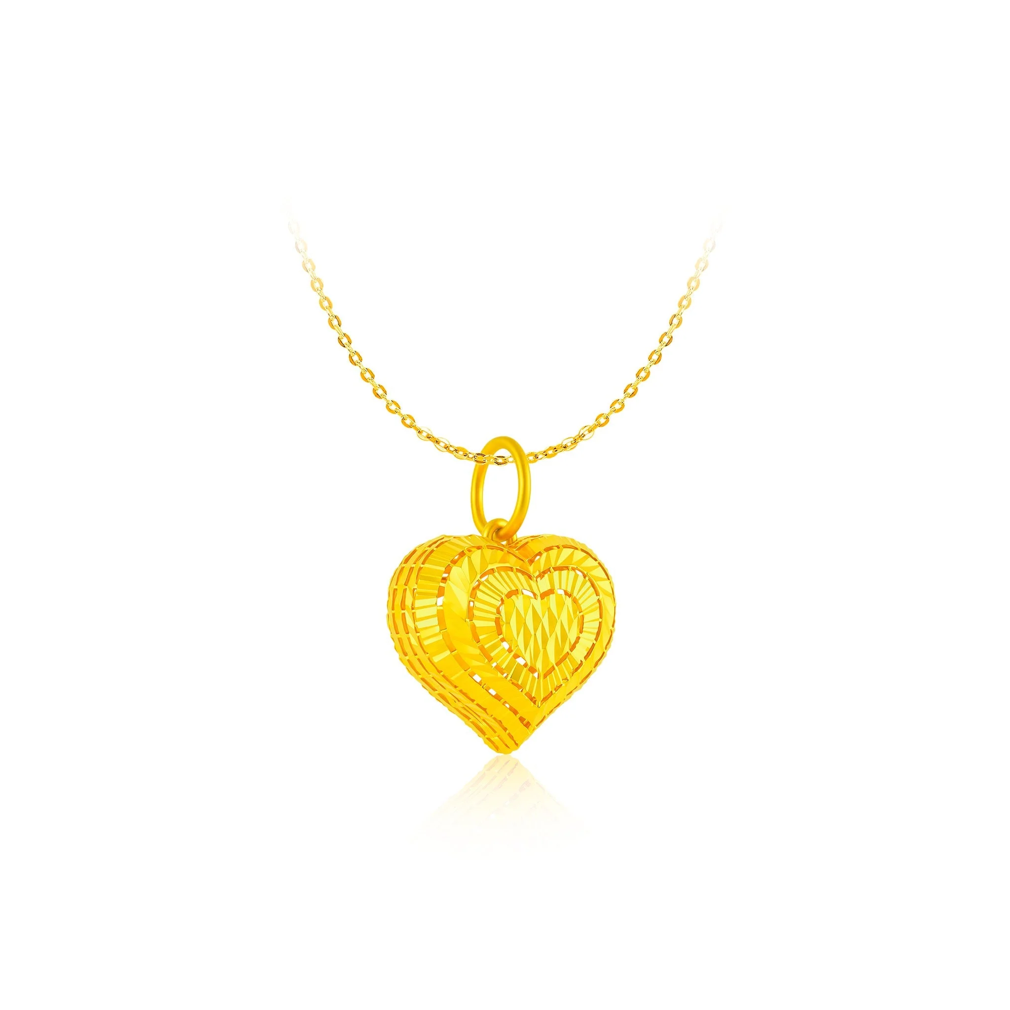 916 Gold Beloved Heart Pendant - Image 2