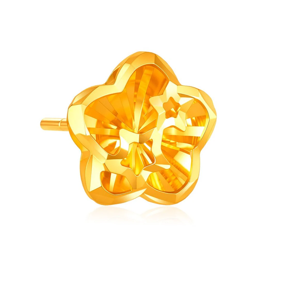 916 Gold Blossom Emblem Earrings - Image 2