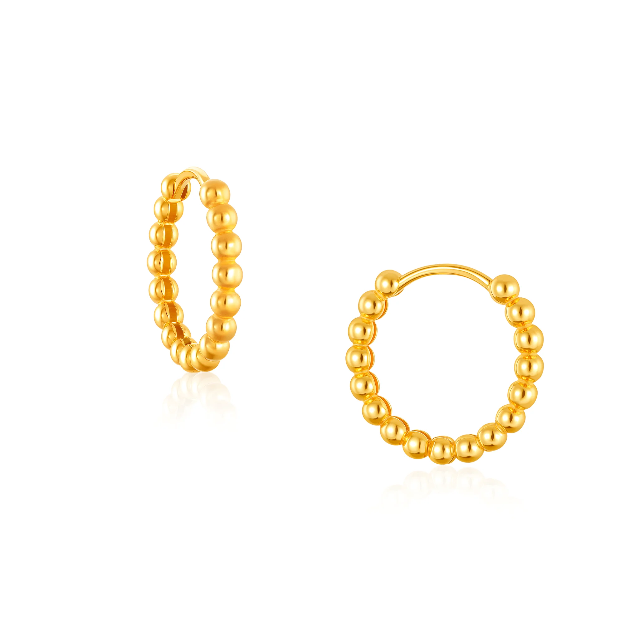 916 Gold Bubbly Hoop Earrings