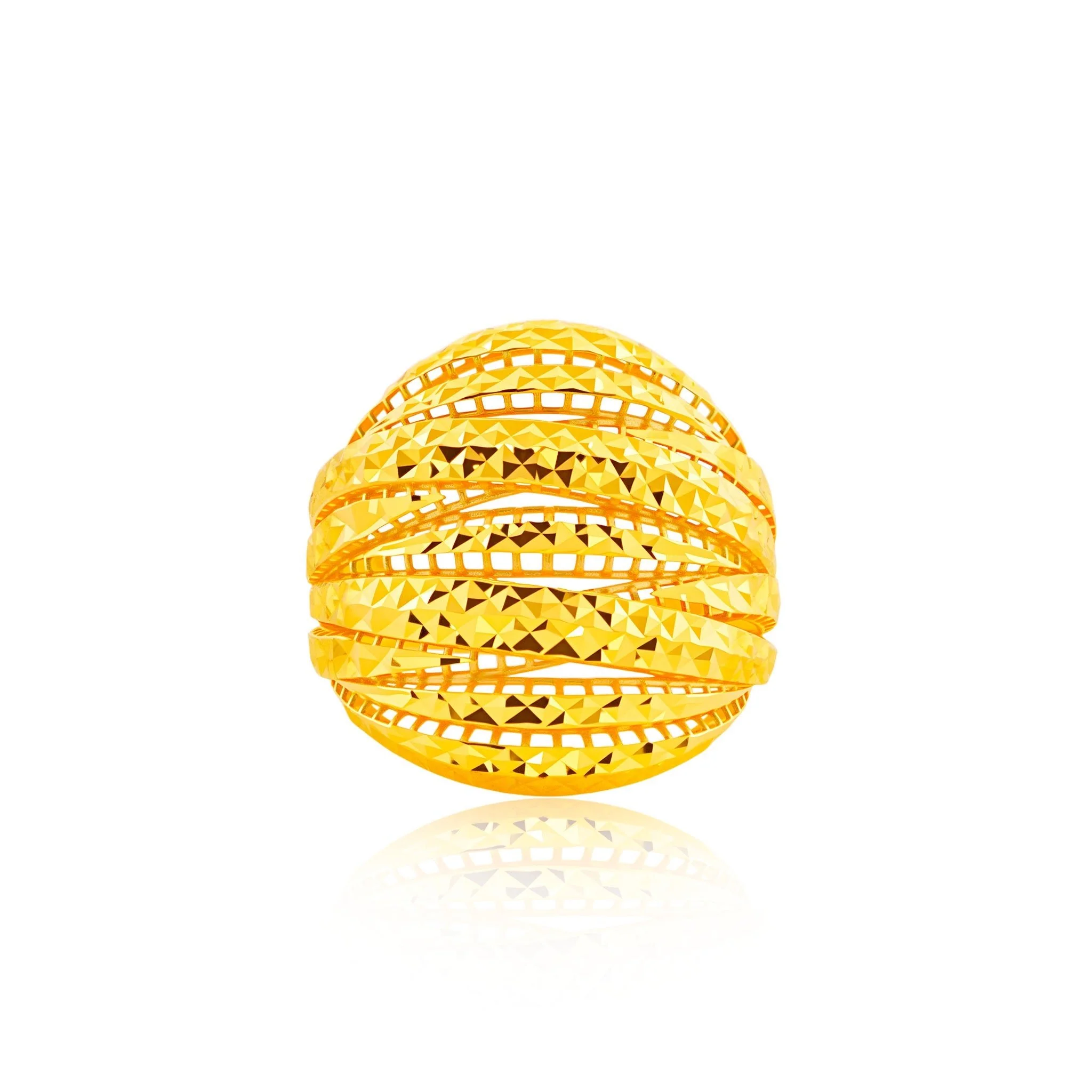 916 Gold Cascading Radiance Ring