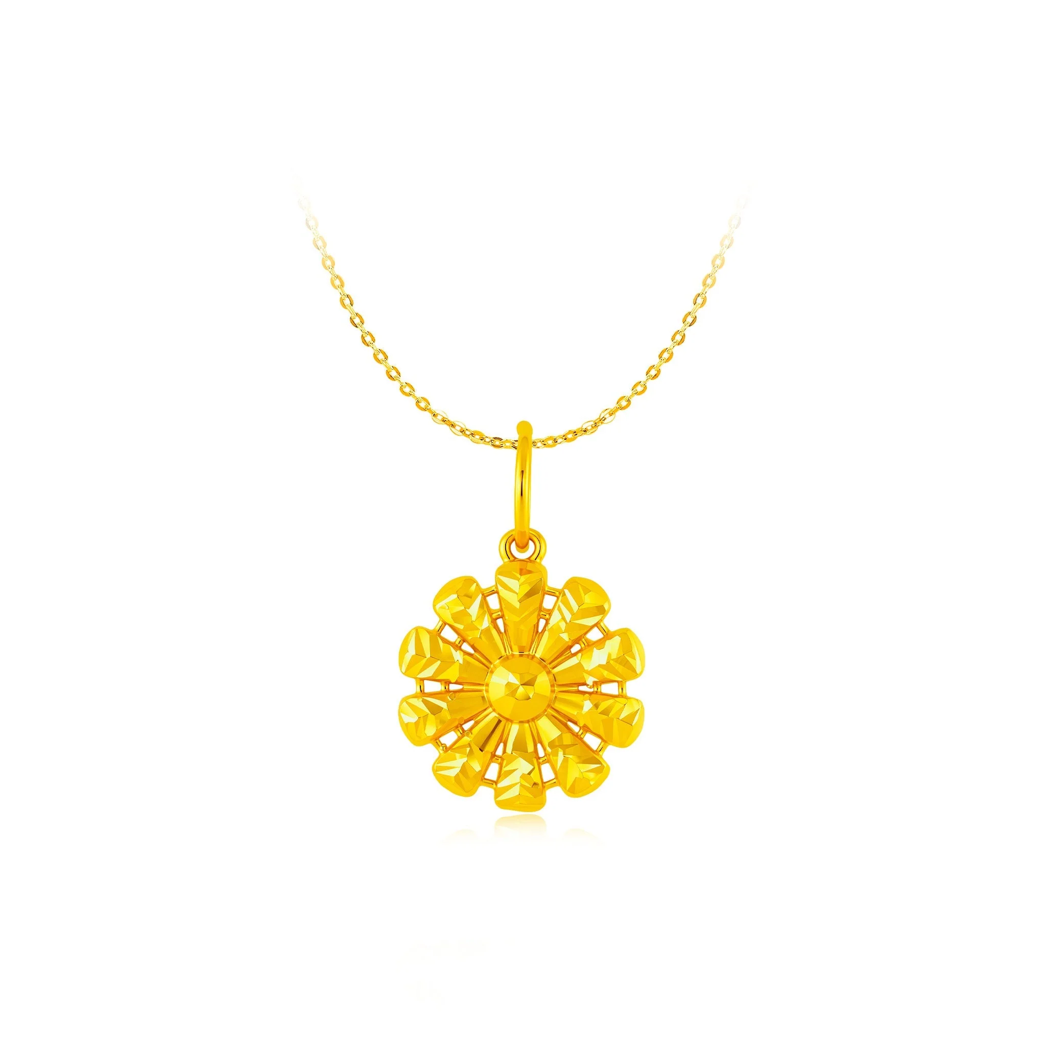 916 Gold Chamomile Pendant - Image 2