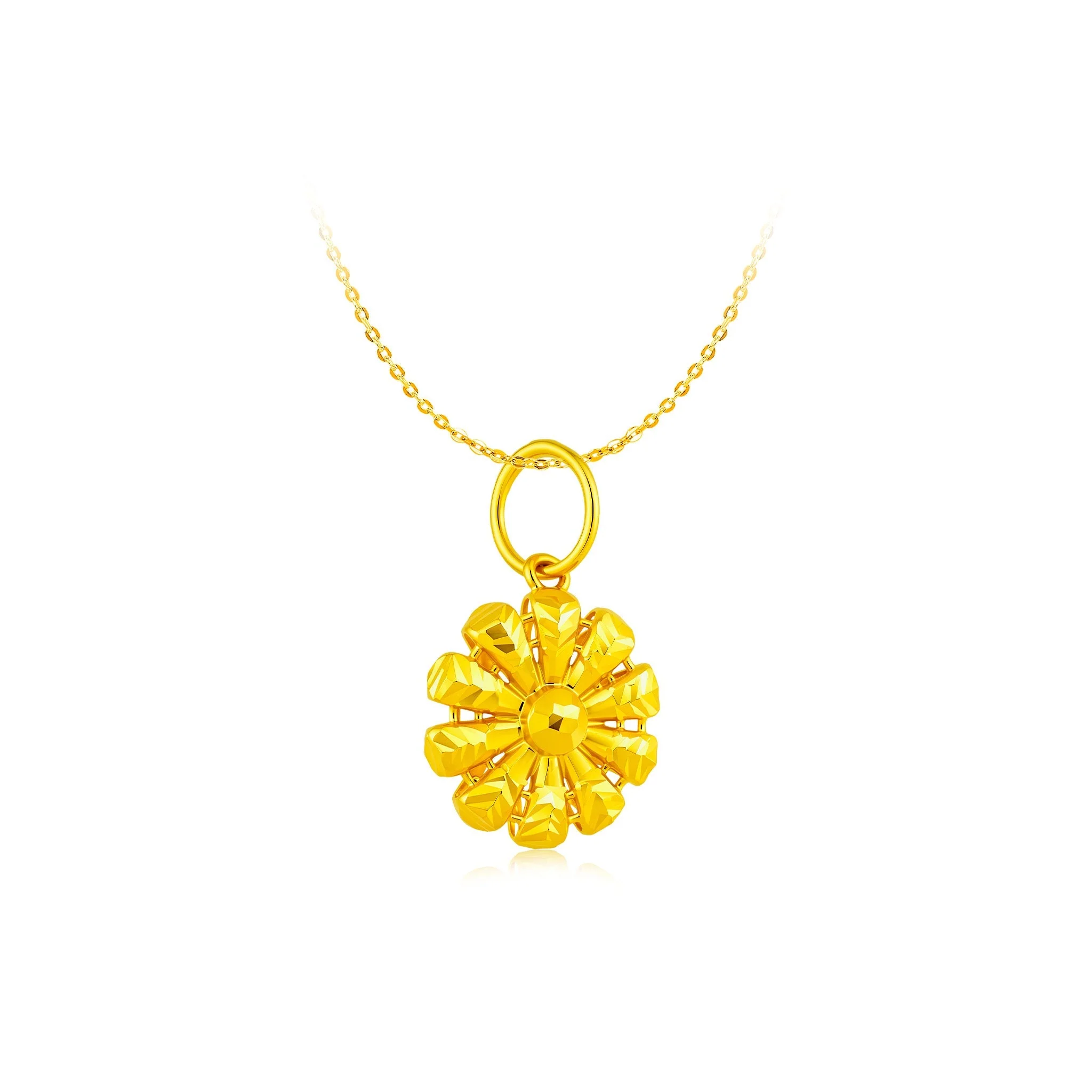 916 Gold Chamomile Pendant - Image 3