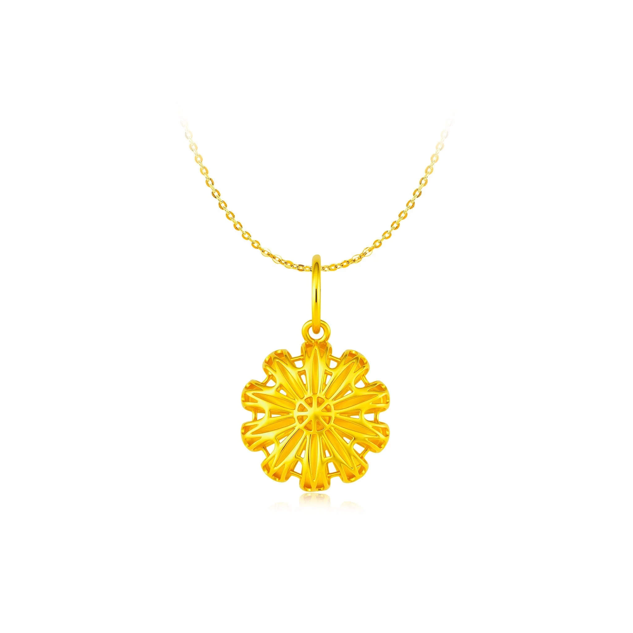 916 Gold Chamomile Pendant - Image 4