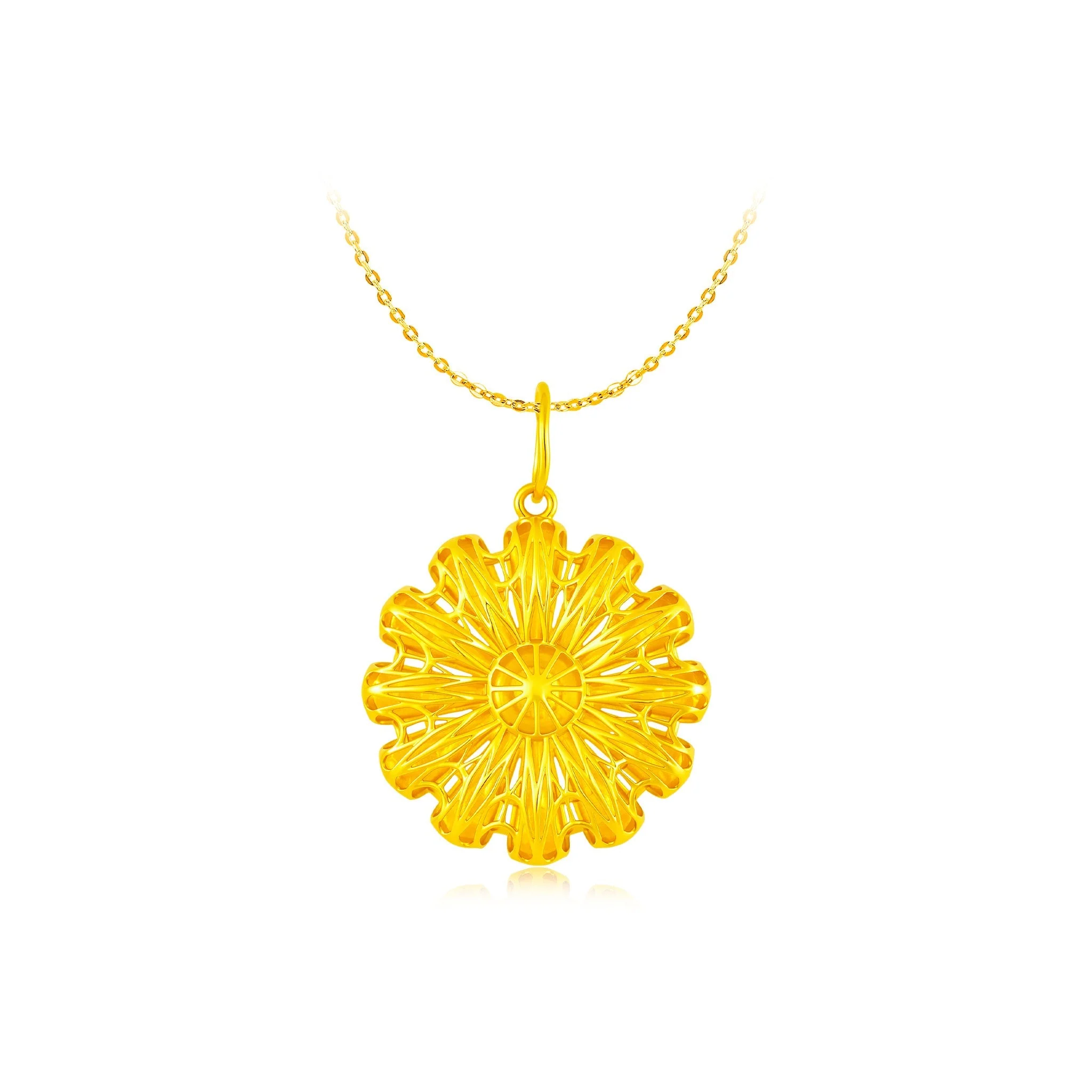 916 Gold Chamomile Pendant - Image 6