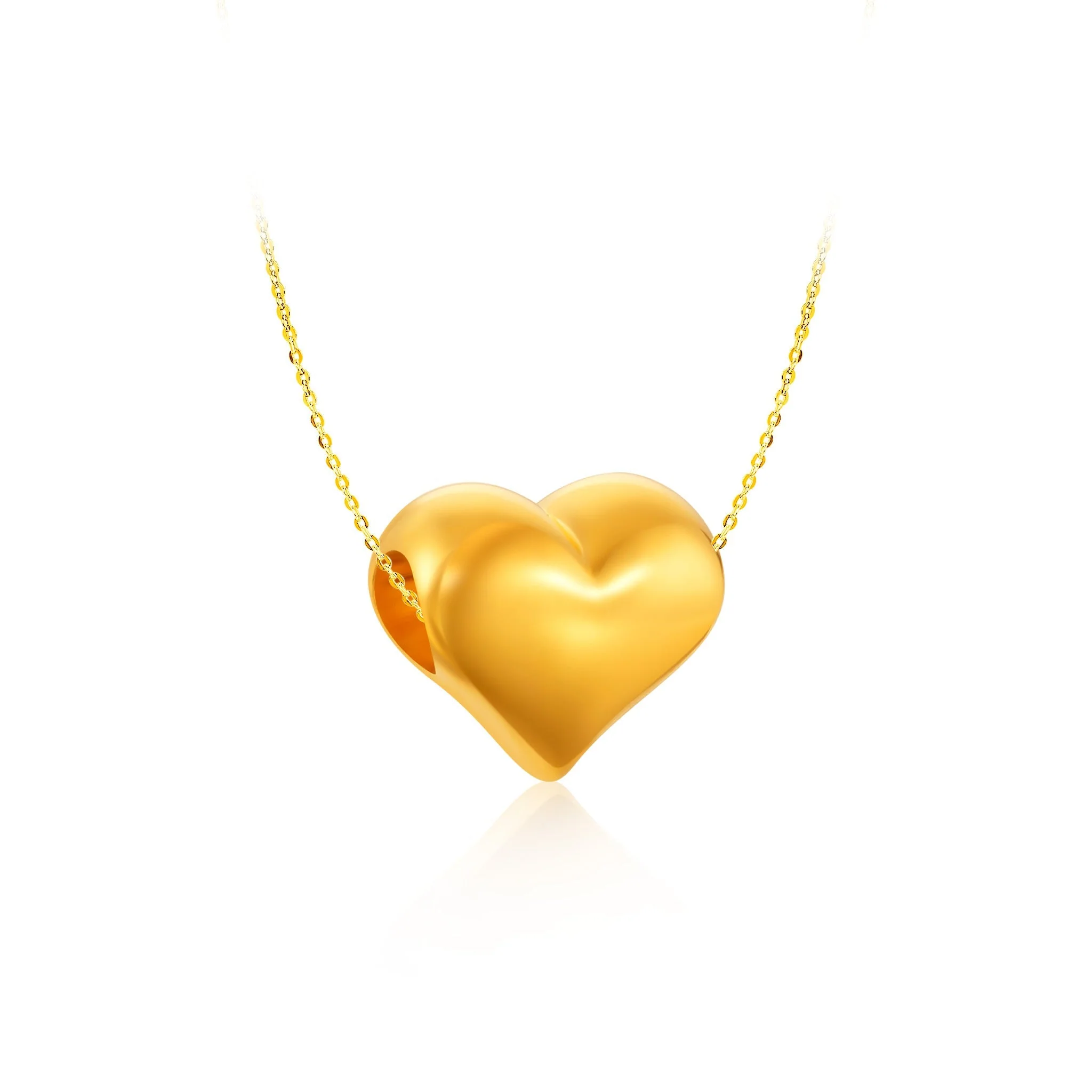 916 Gold Dovey Heart Pendant