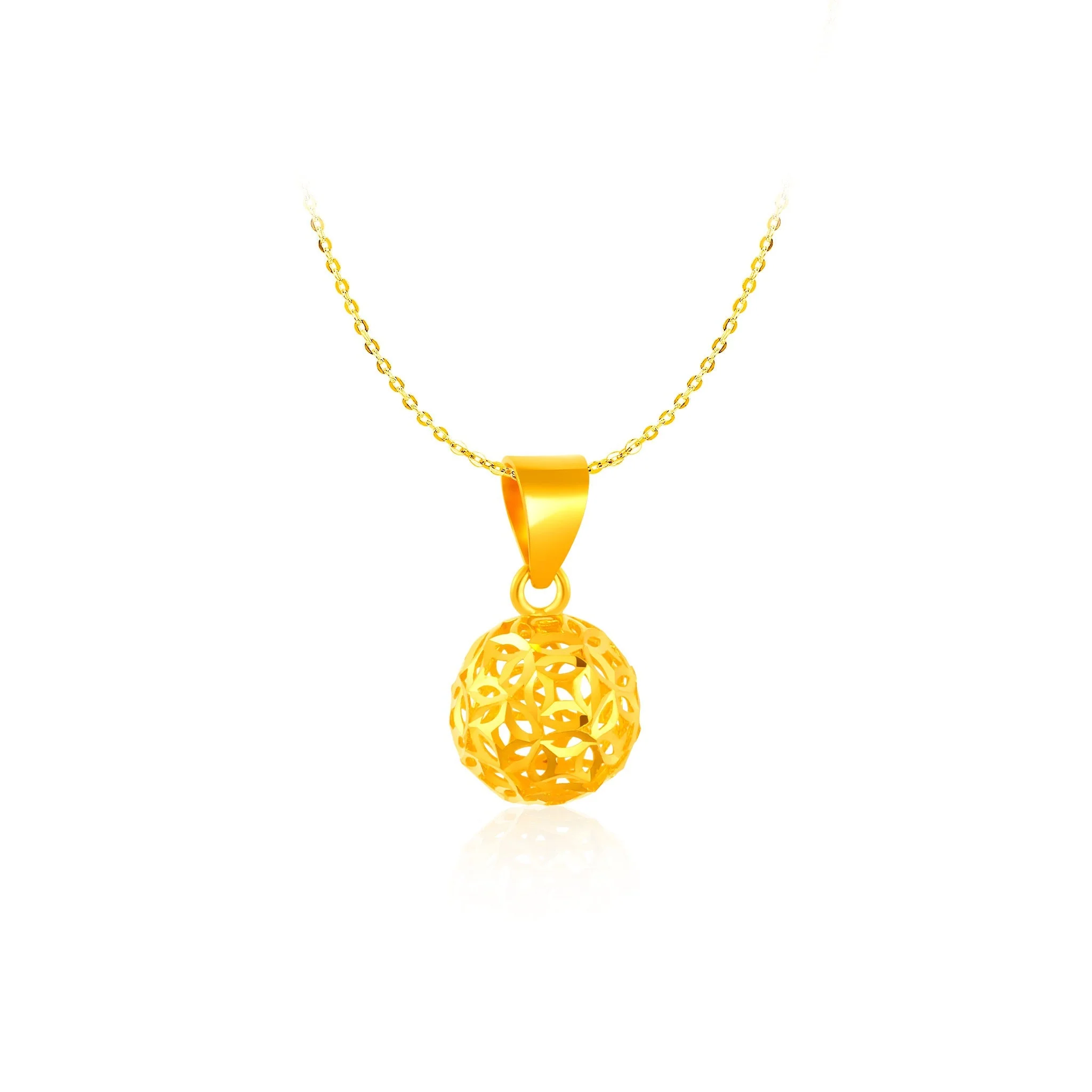 916 Gold Dream Catcher Sphere Pendant