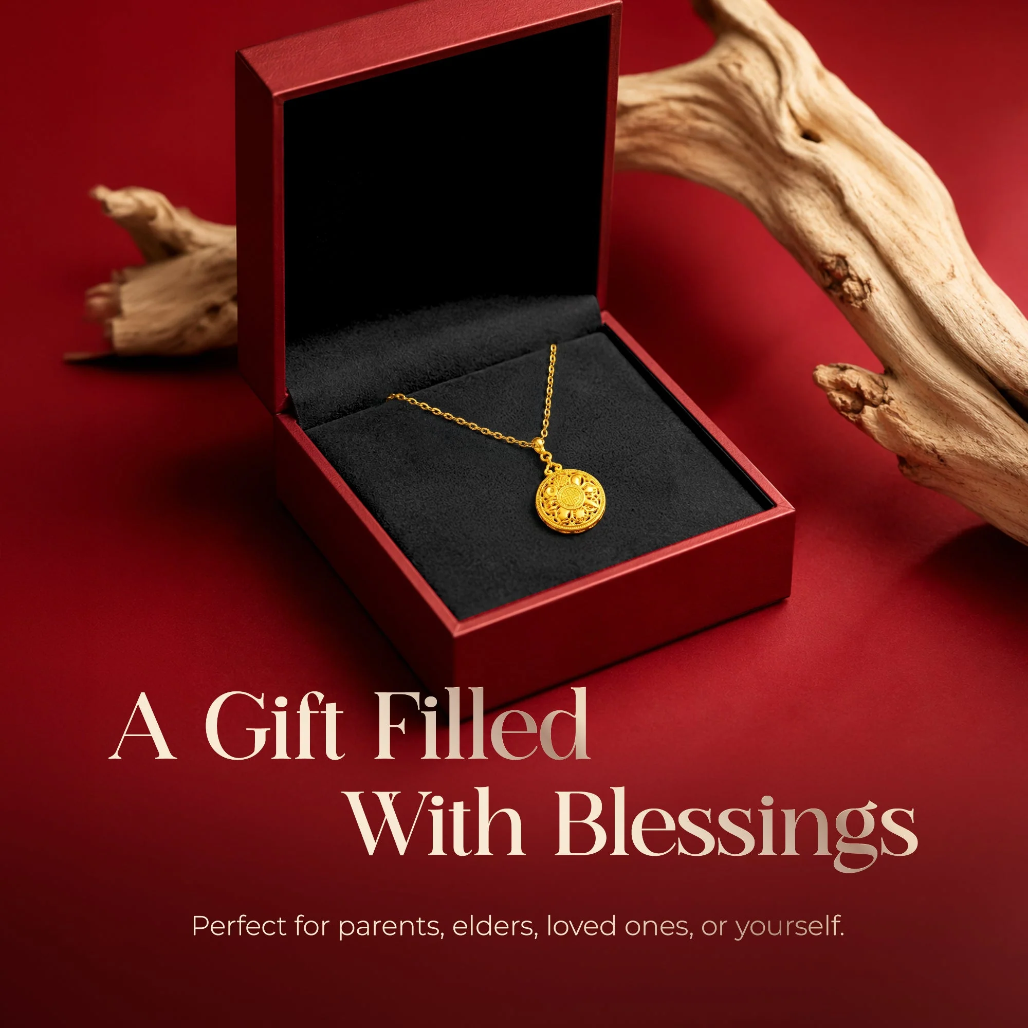916 Gold 八宝罗盘 Eight Treasures Charm Pendant - Image 5