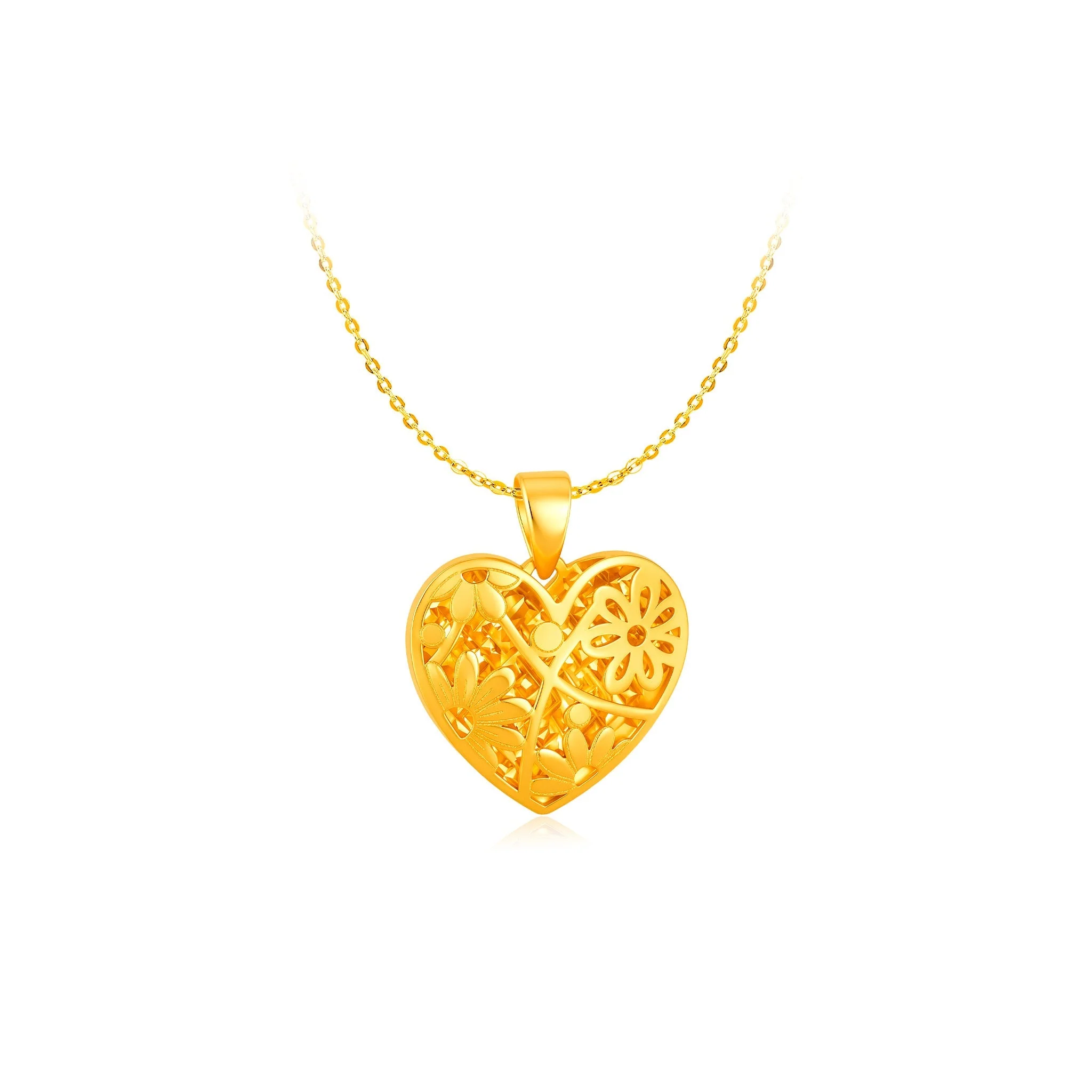 916 Gold Enchanted Heart Pendant