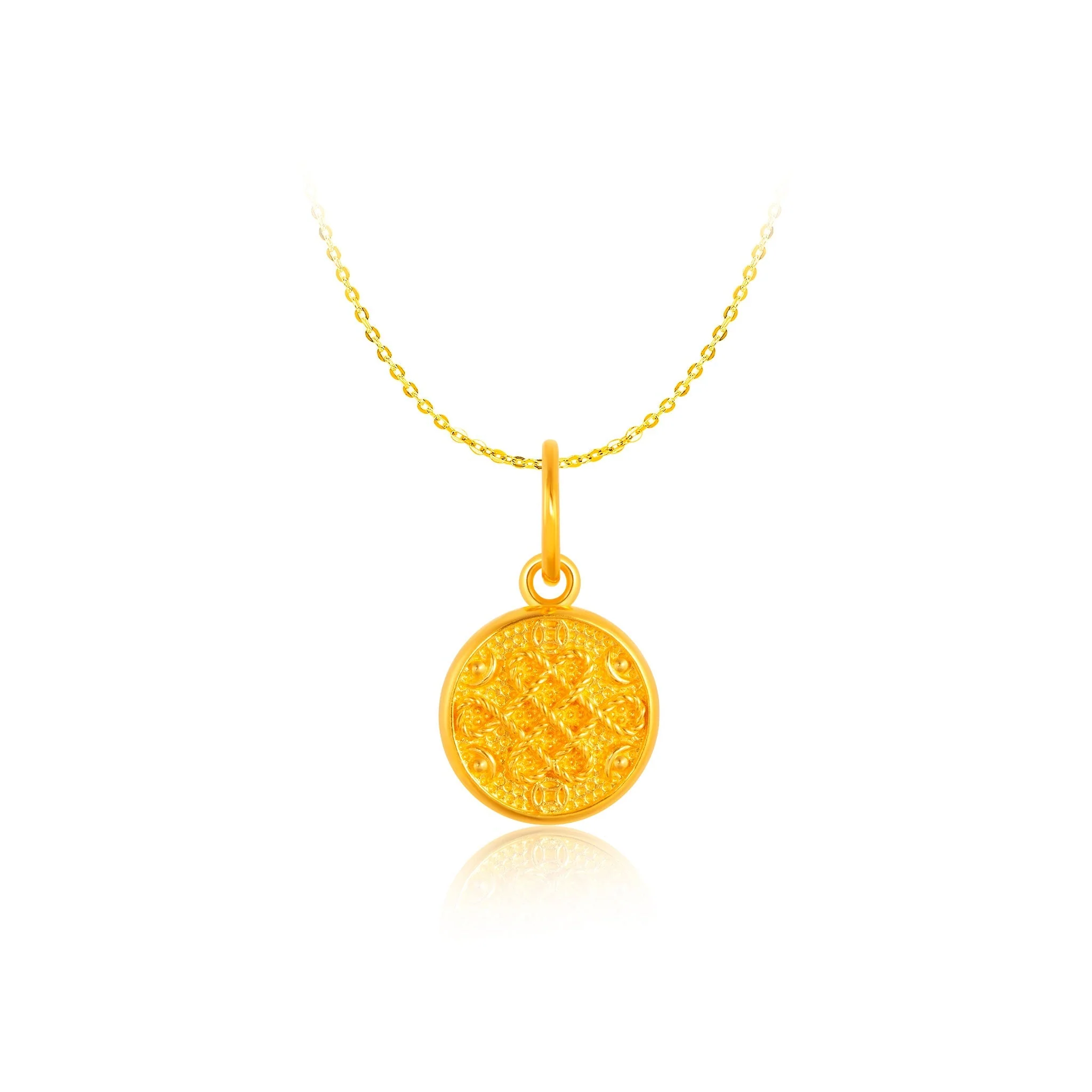 916 Gold Endless Fortune Pendant