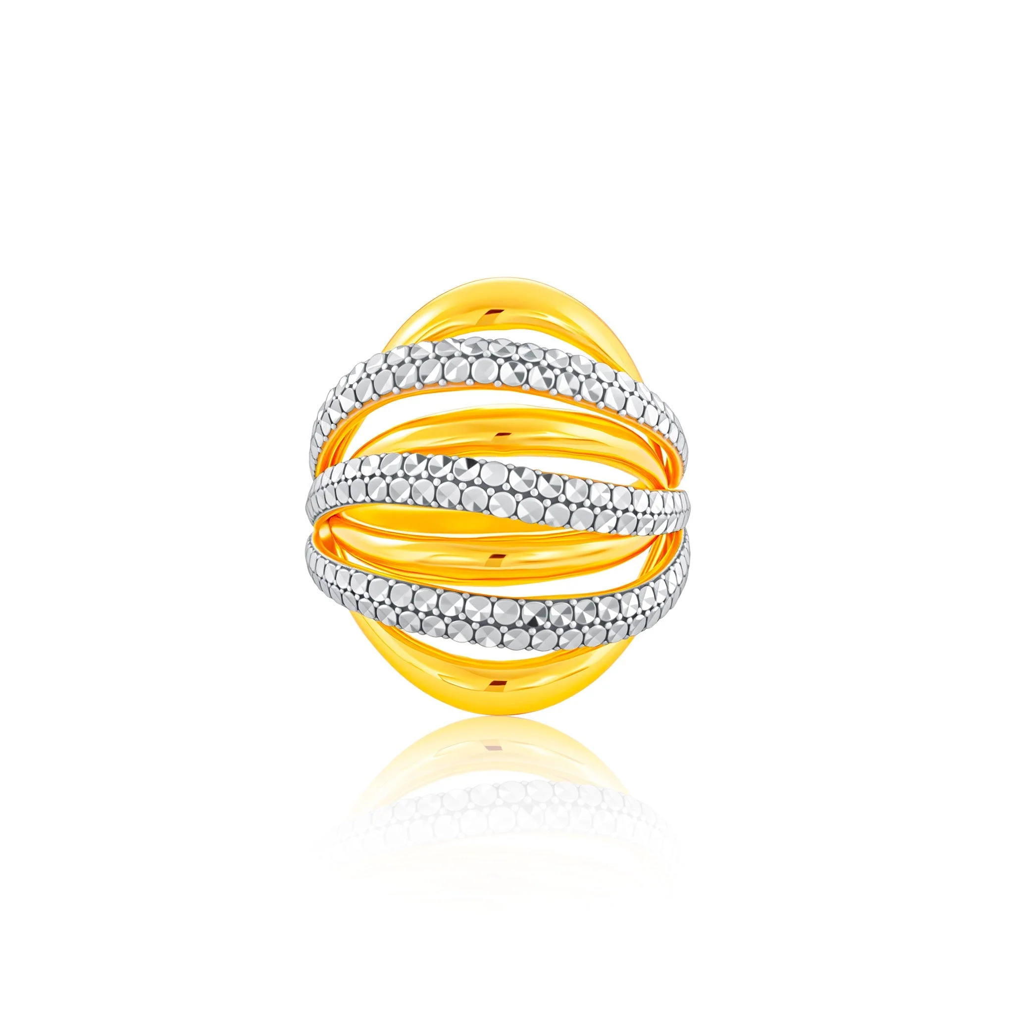 916 Gold Entwined Radiance Ring - Image 2