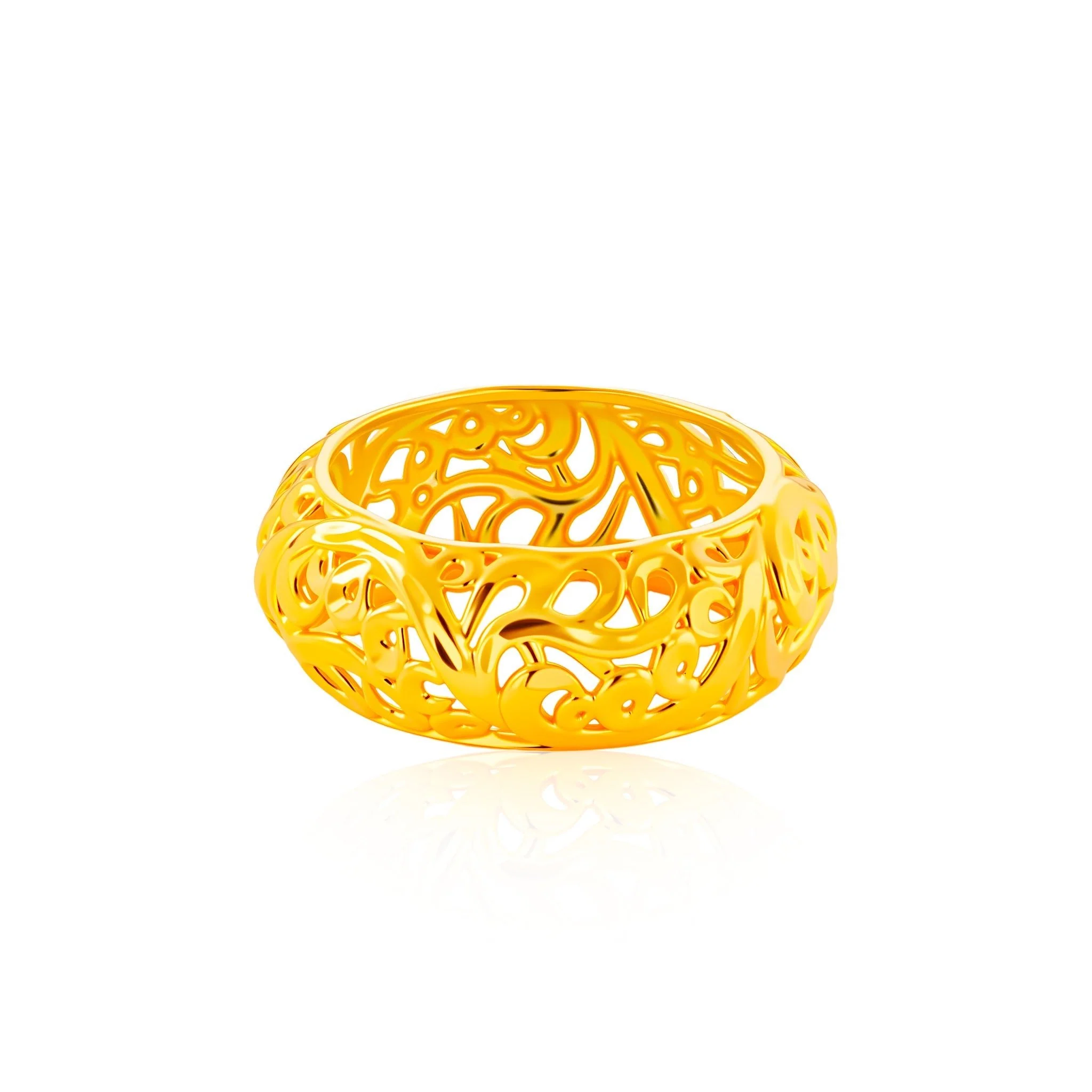 916 Gold Floral Embrace Ring