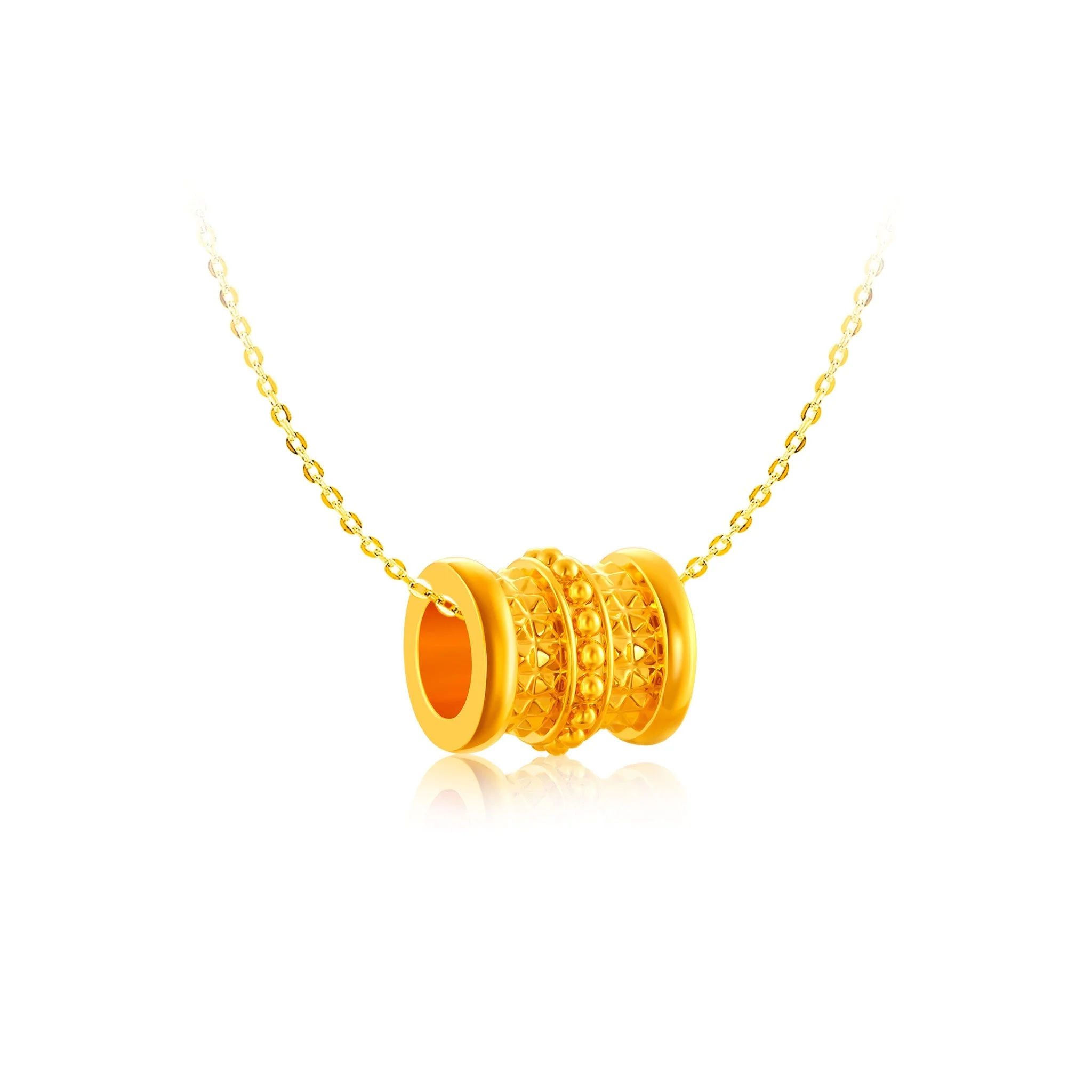 916 Gold 财运运转 Fortune Barrel Pendant - Image 2