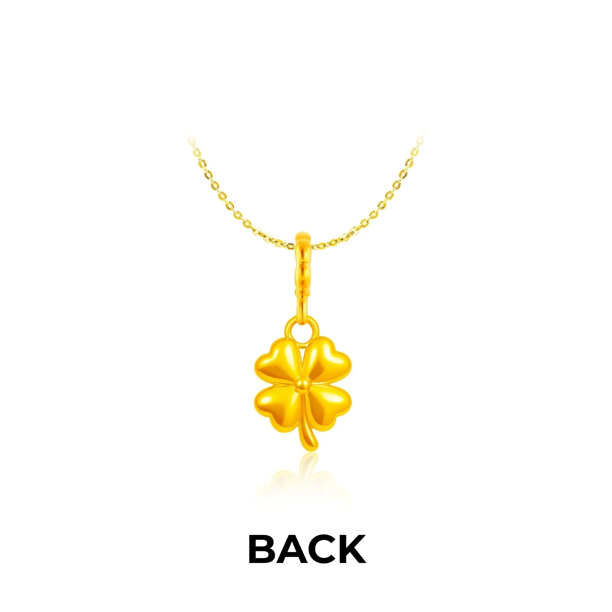 916 Gold 四叶草 Fortune Clover Pendant - Image 3