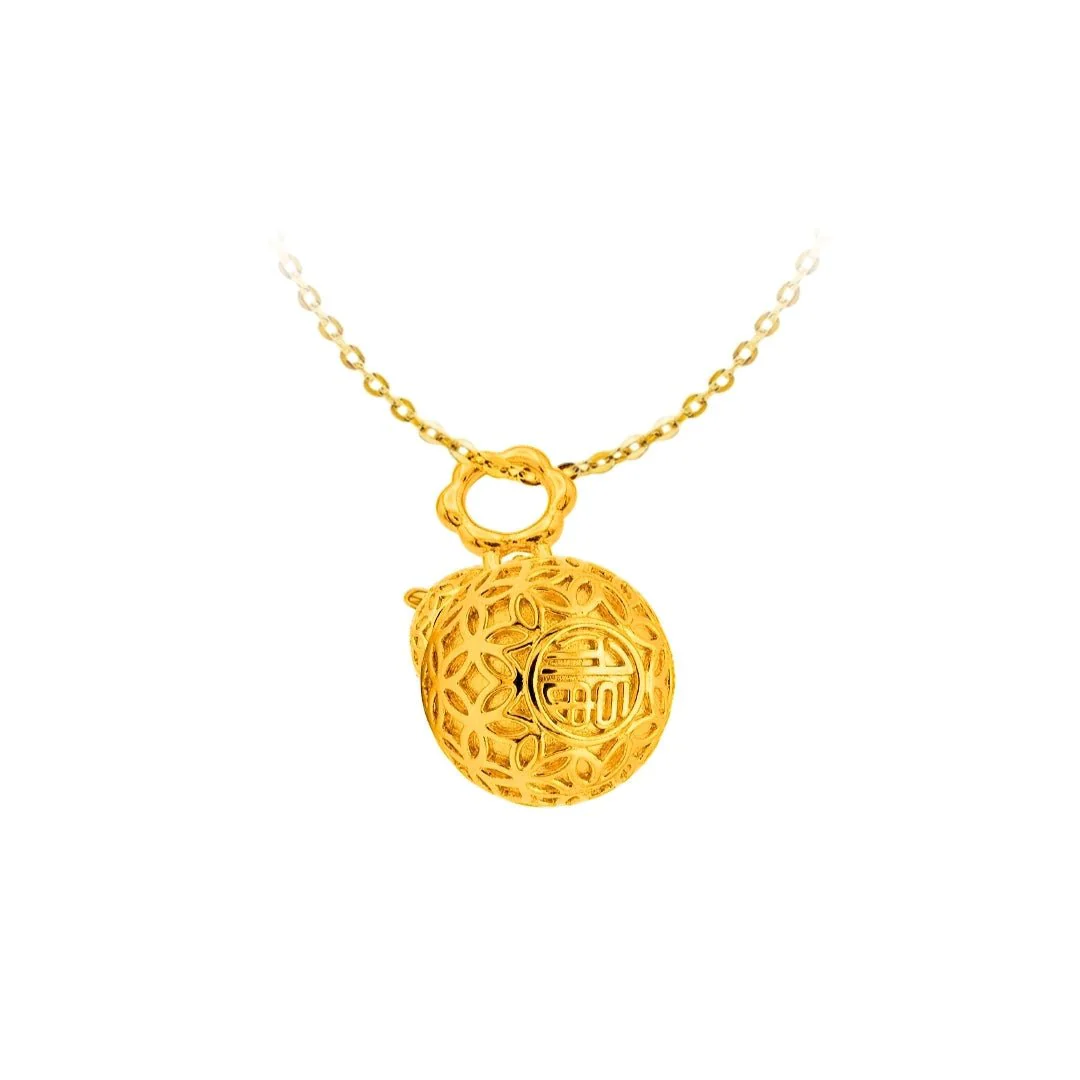 916 Gold 发财葫芦 Fortune Coin Gourd Pendant - Image 2