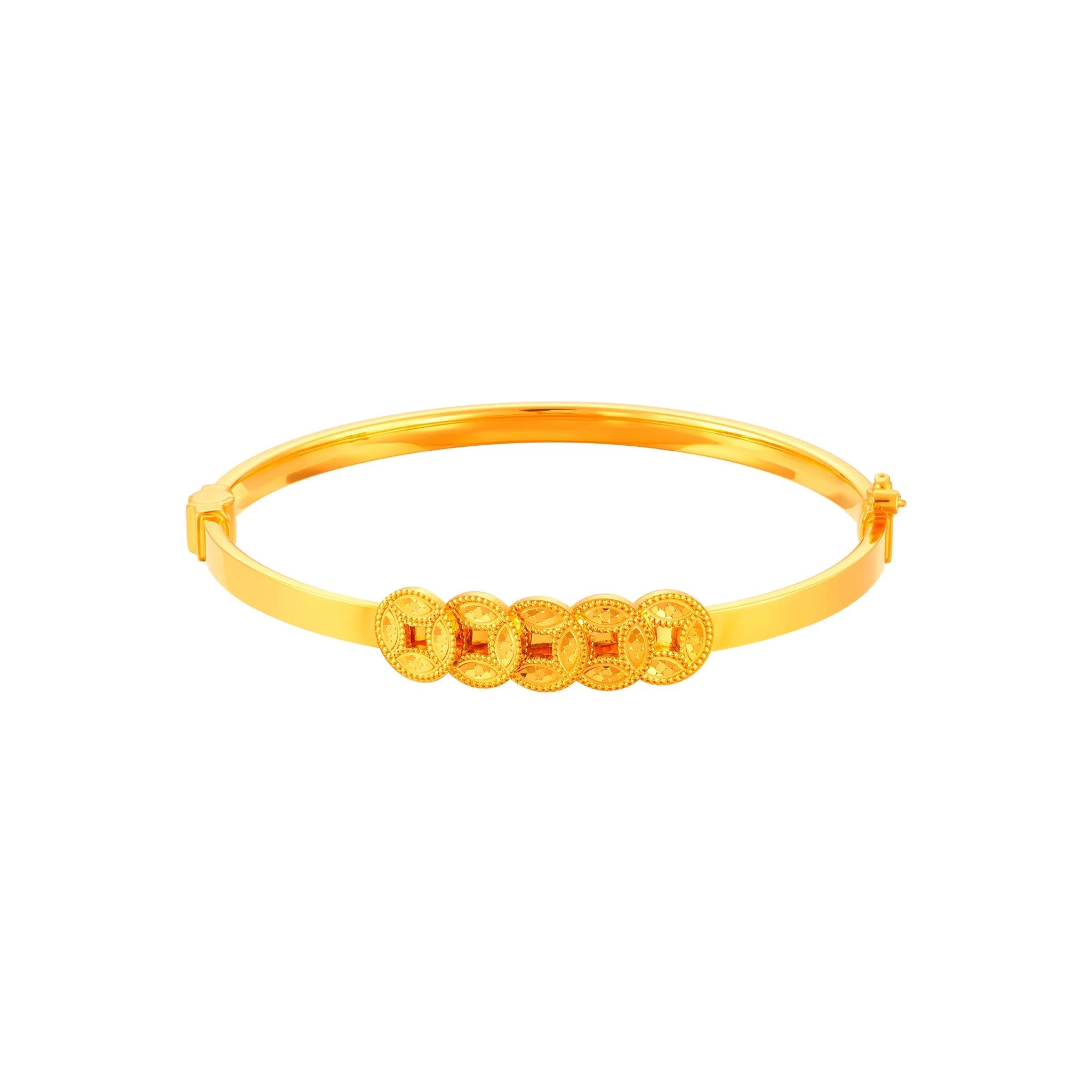 916 Gold Fortune Coins Bangle