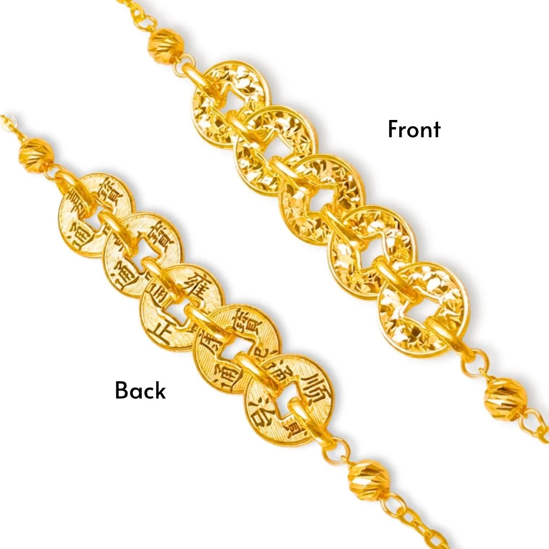 916 Gold Fortune Coins Bracelet - Image 2