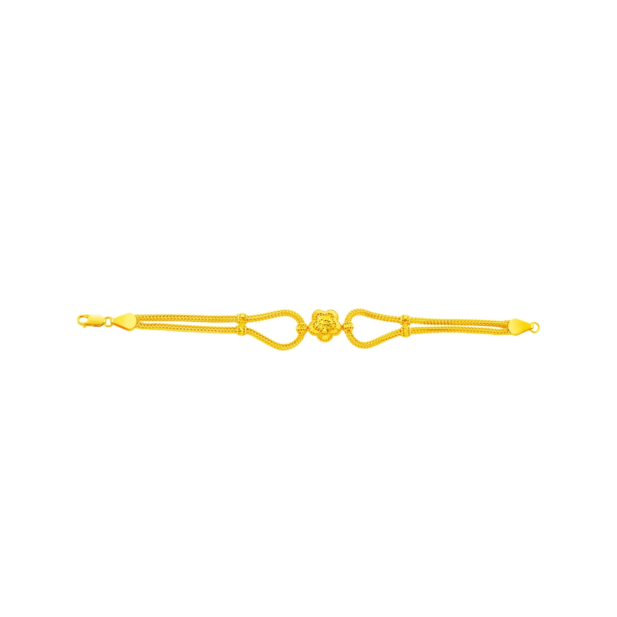 916 Gold Golden Bloom Loop Bracelet - Image 2