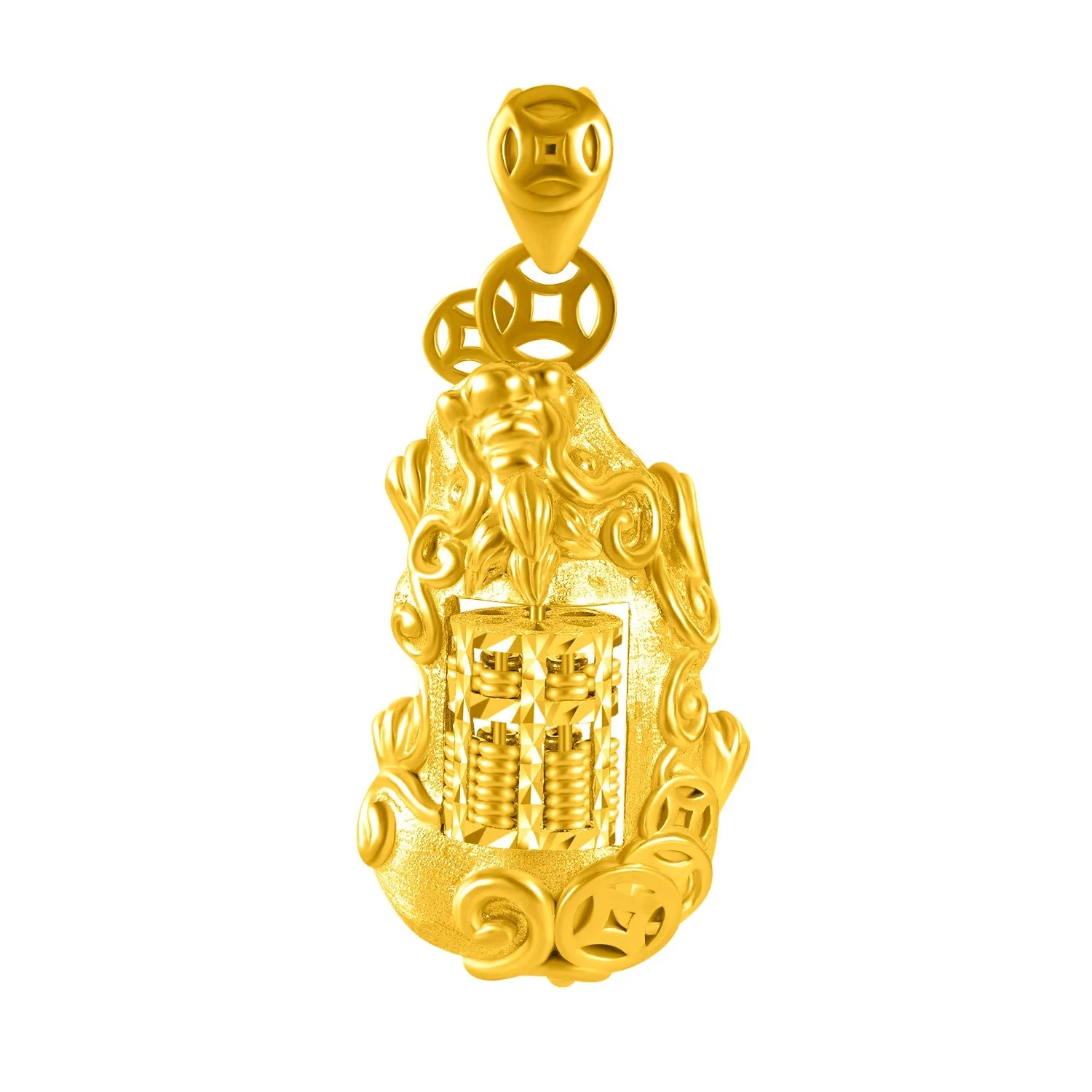 916 Gold Golden Wealth Toad Pendant