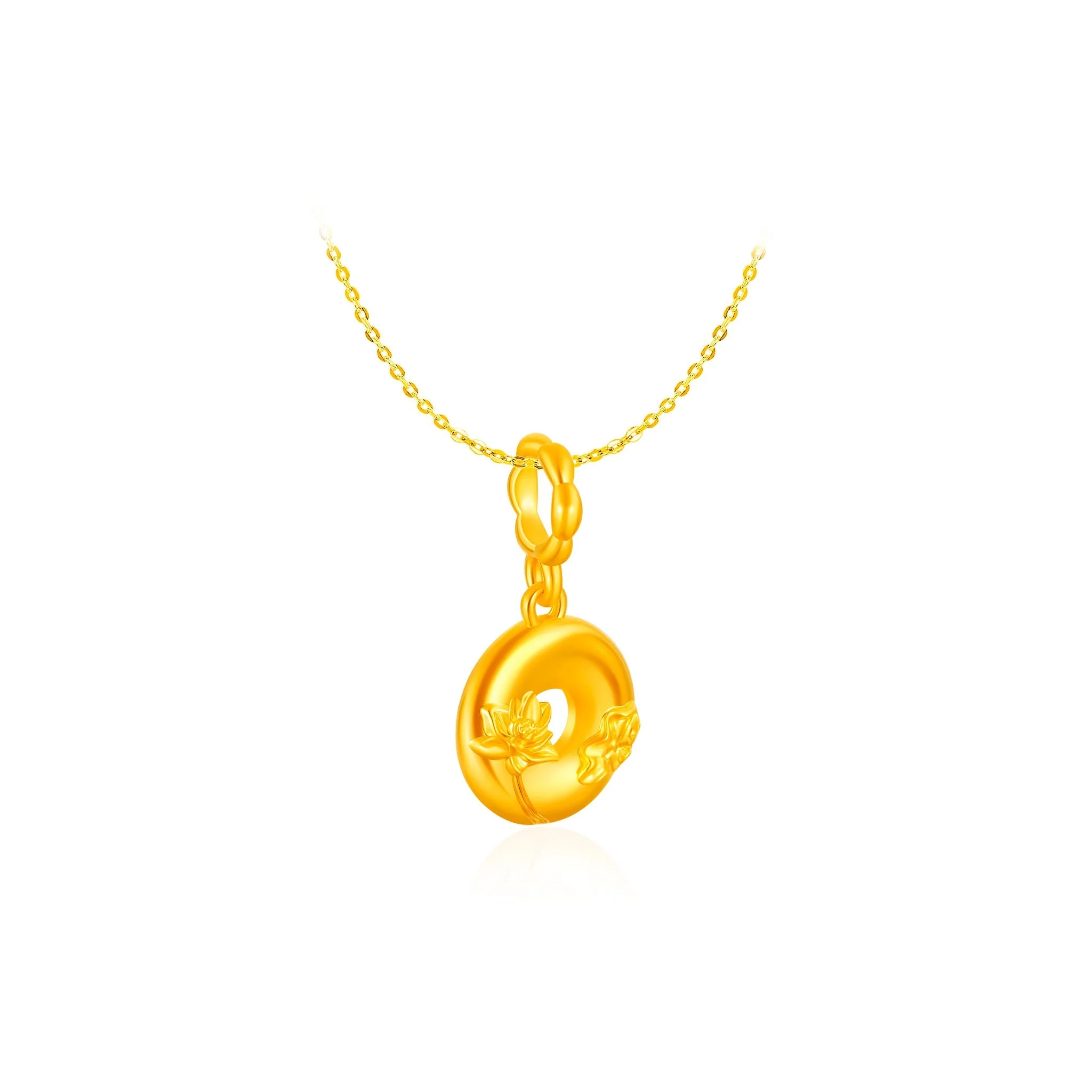916 Gold Harmony 平安扣 (Ping An Kou) Charm Pendant - Image 2