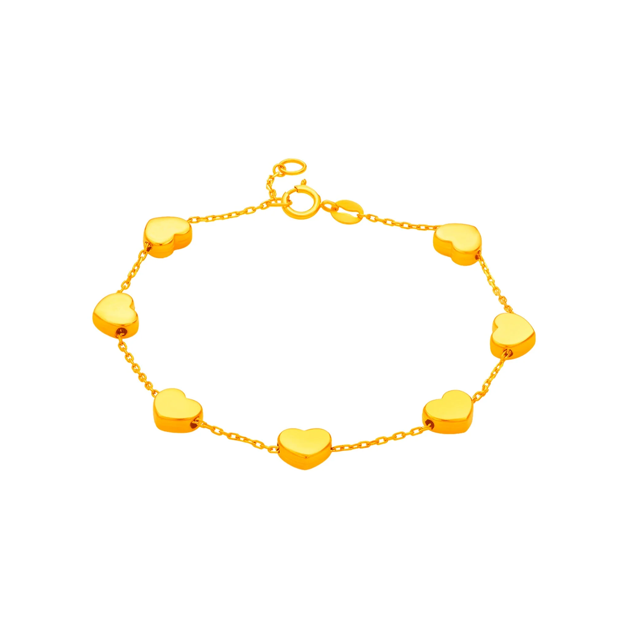 916 Gold Heart Bound Bracelet