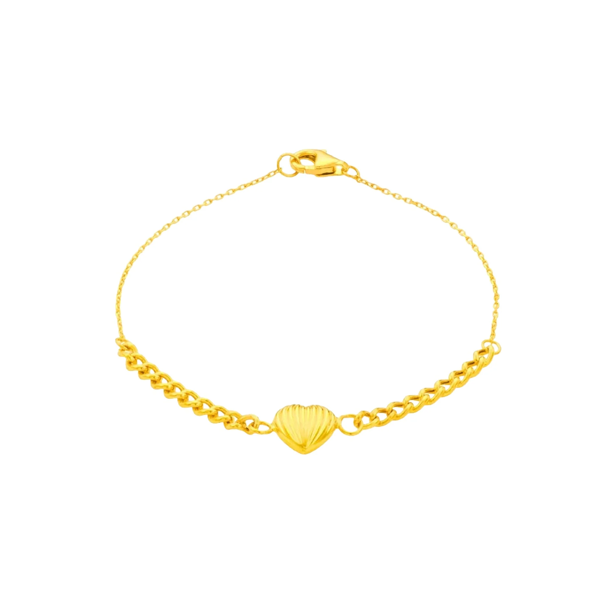 916 Gold Heartlink Bracelet