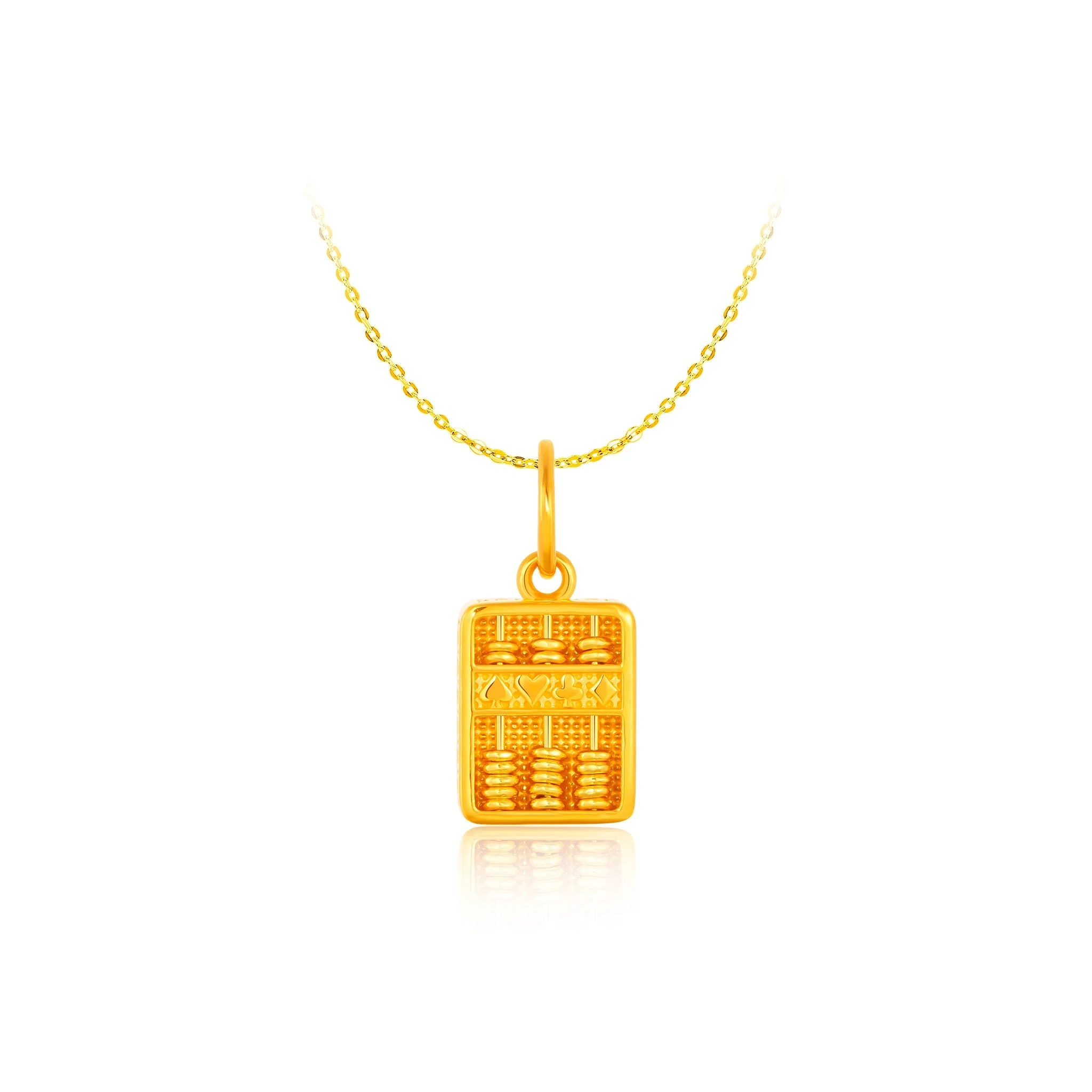 916 Gold Infinite Wealth Abacus Pendant