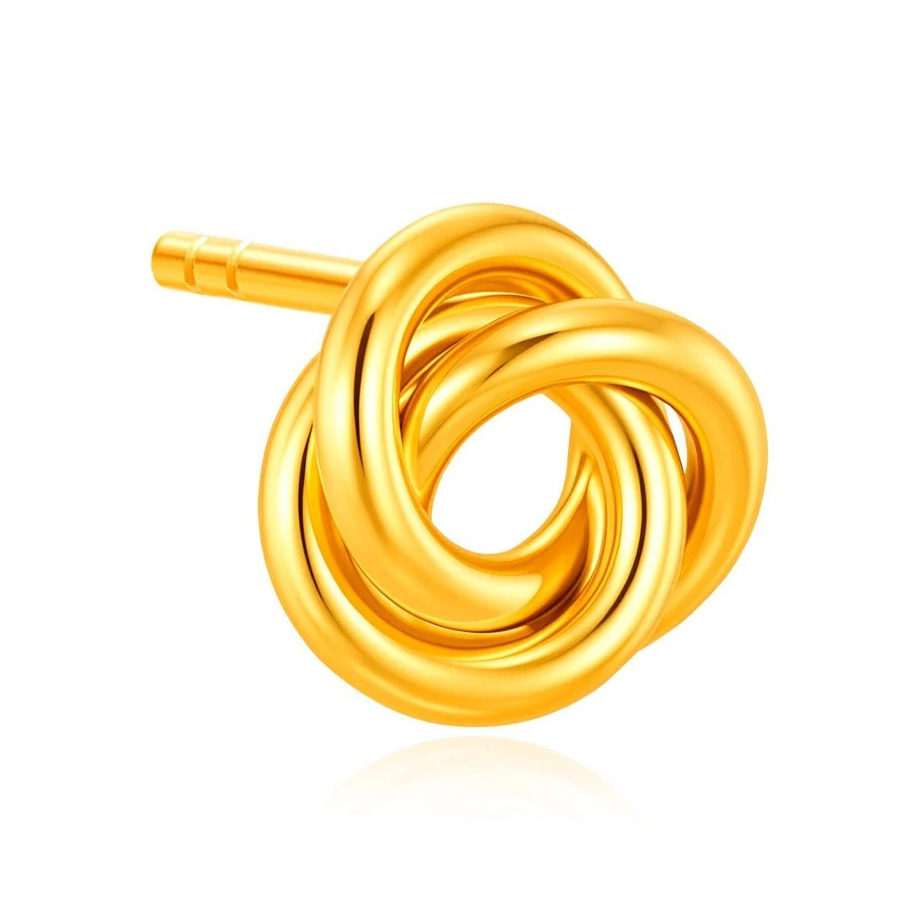 916 Gold Knotty Stud Earrings - Image 2