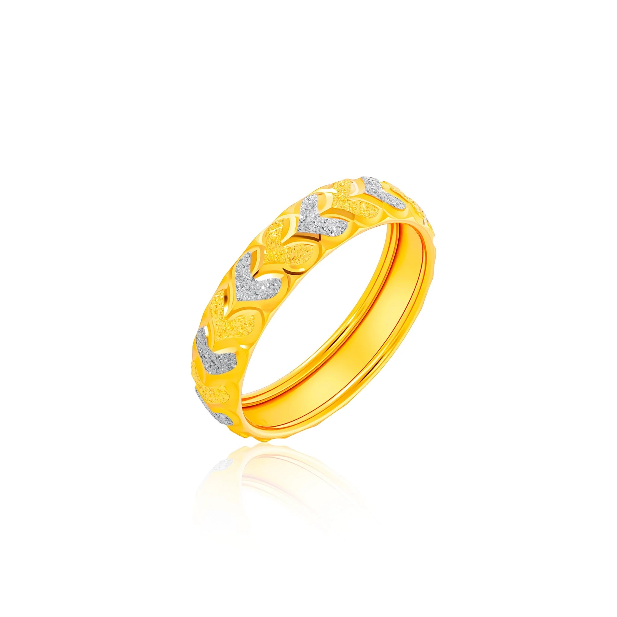 916 Gold Love Chevron Ring - Image 2