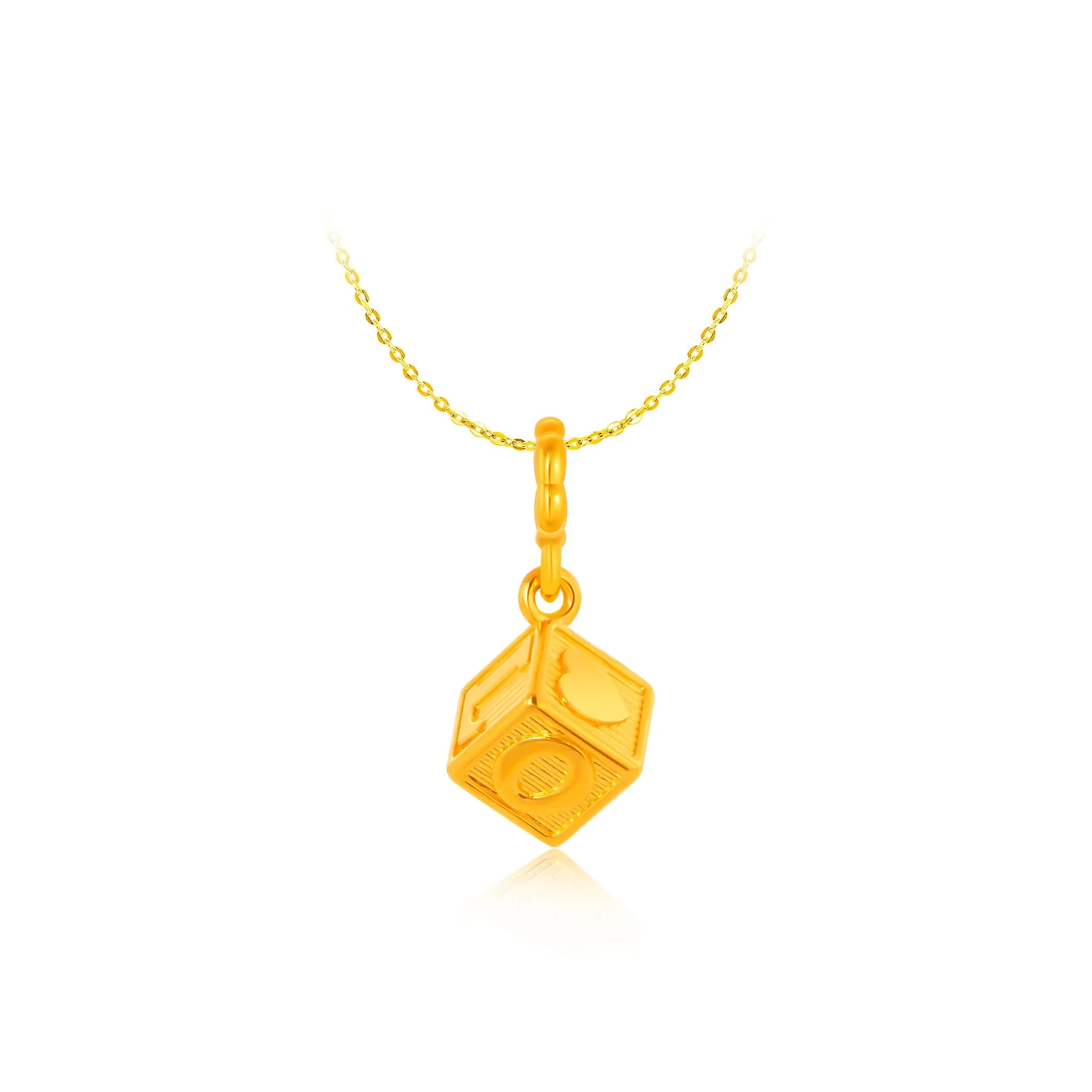 916 Gold LOVE U Block Pendant