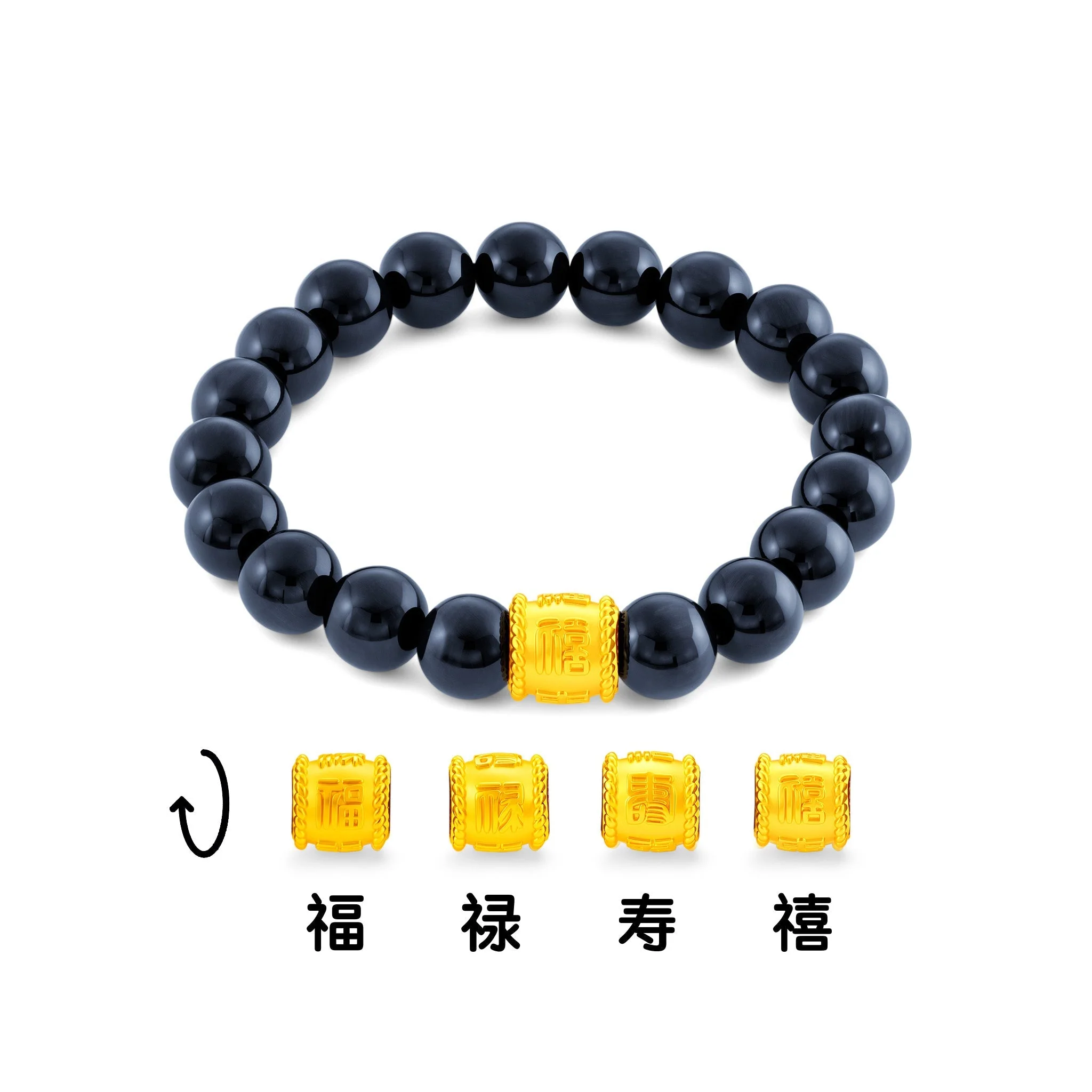 916 Gold Lucky Barrel Bracelet - Image 11