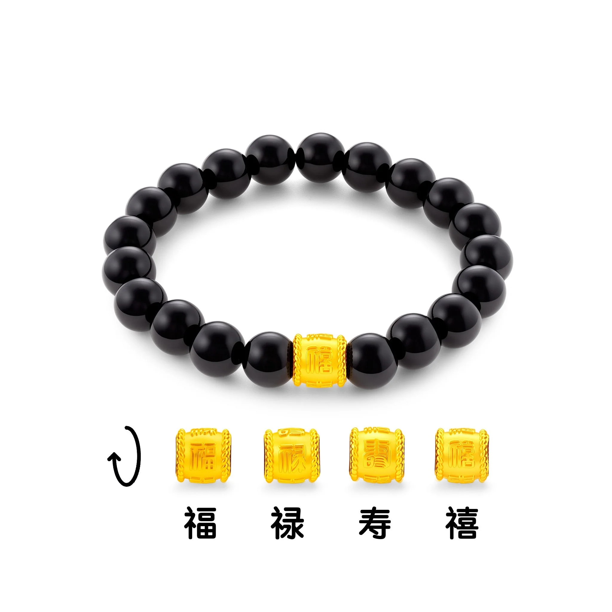 916 Gold Lucky Barrel Bracelet - Image 12