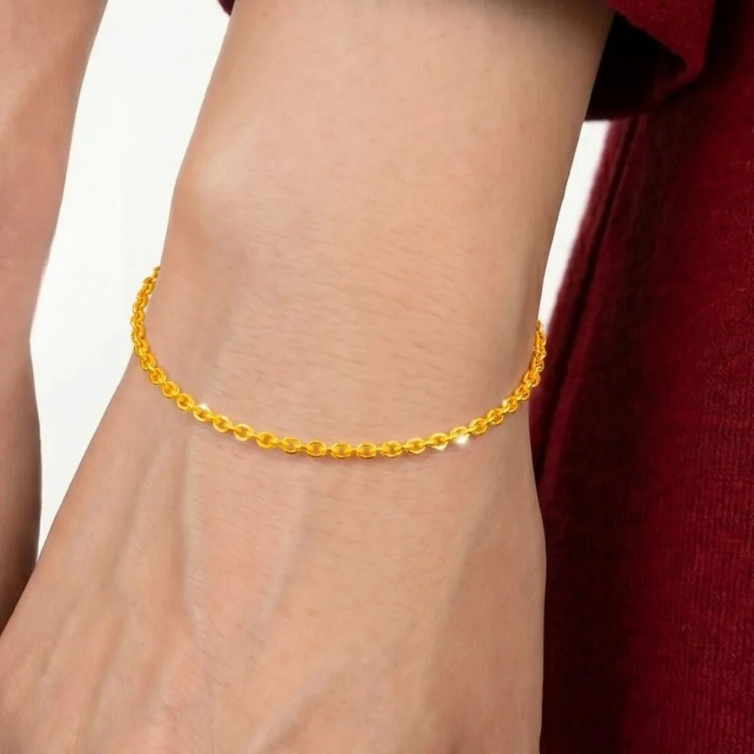916 Gold Mini Wanzi 万字 Bracelet - Image 2
