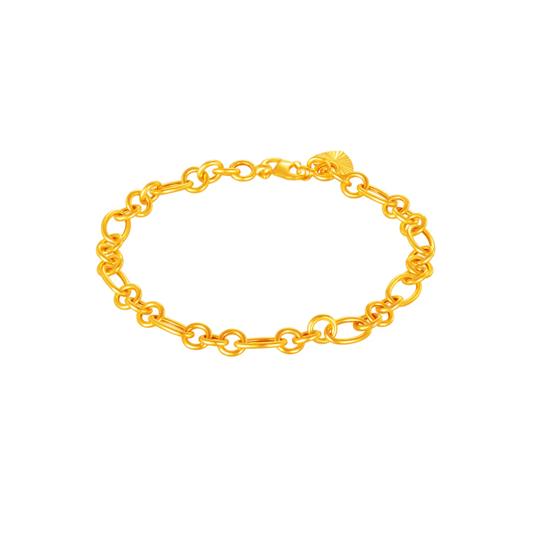 916 Gold Multi-Rings Link Bracelet - Image 3