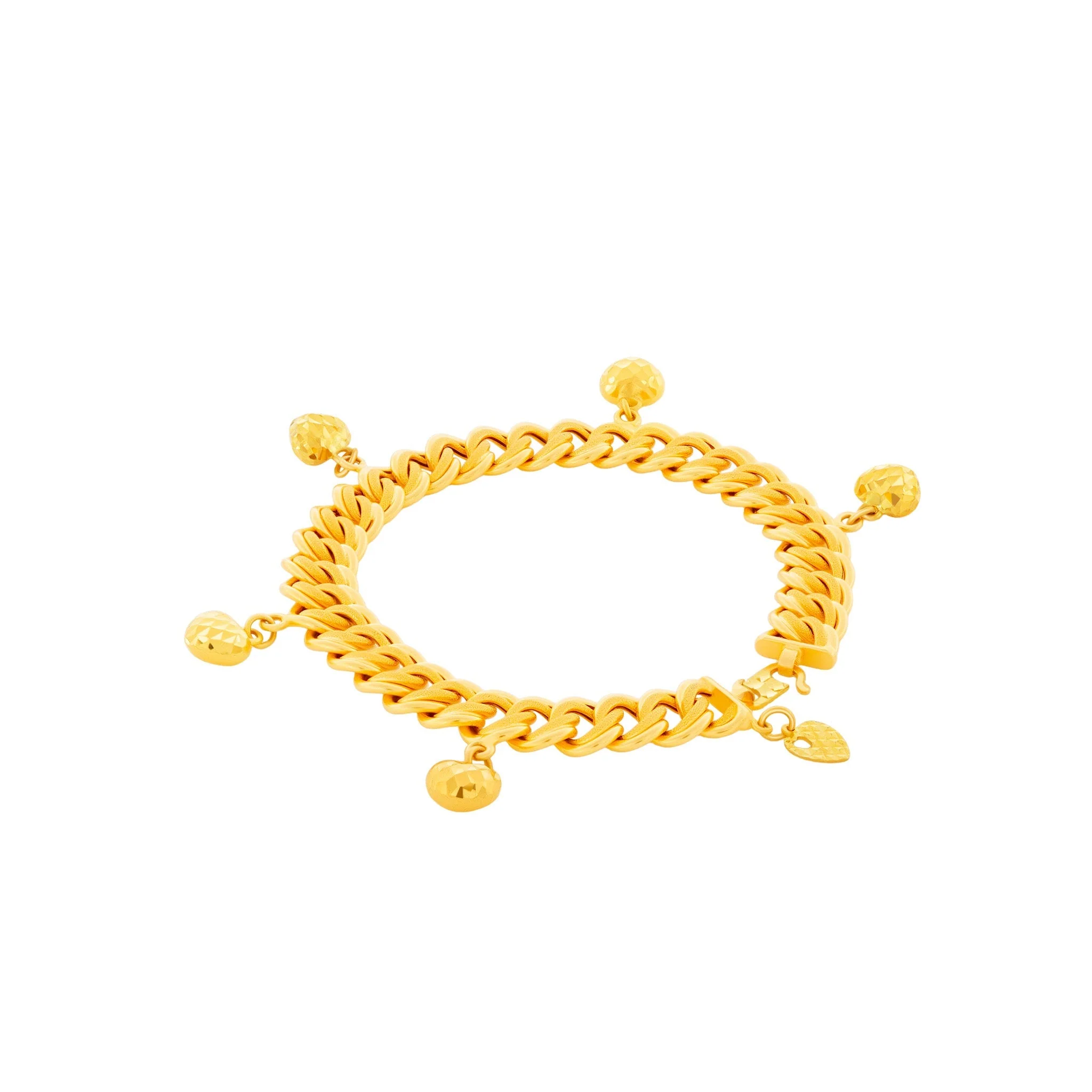 916 Gold Pure Heart Bracelet - Image 2