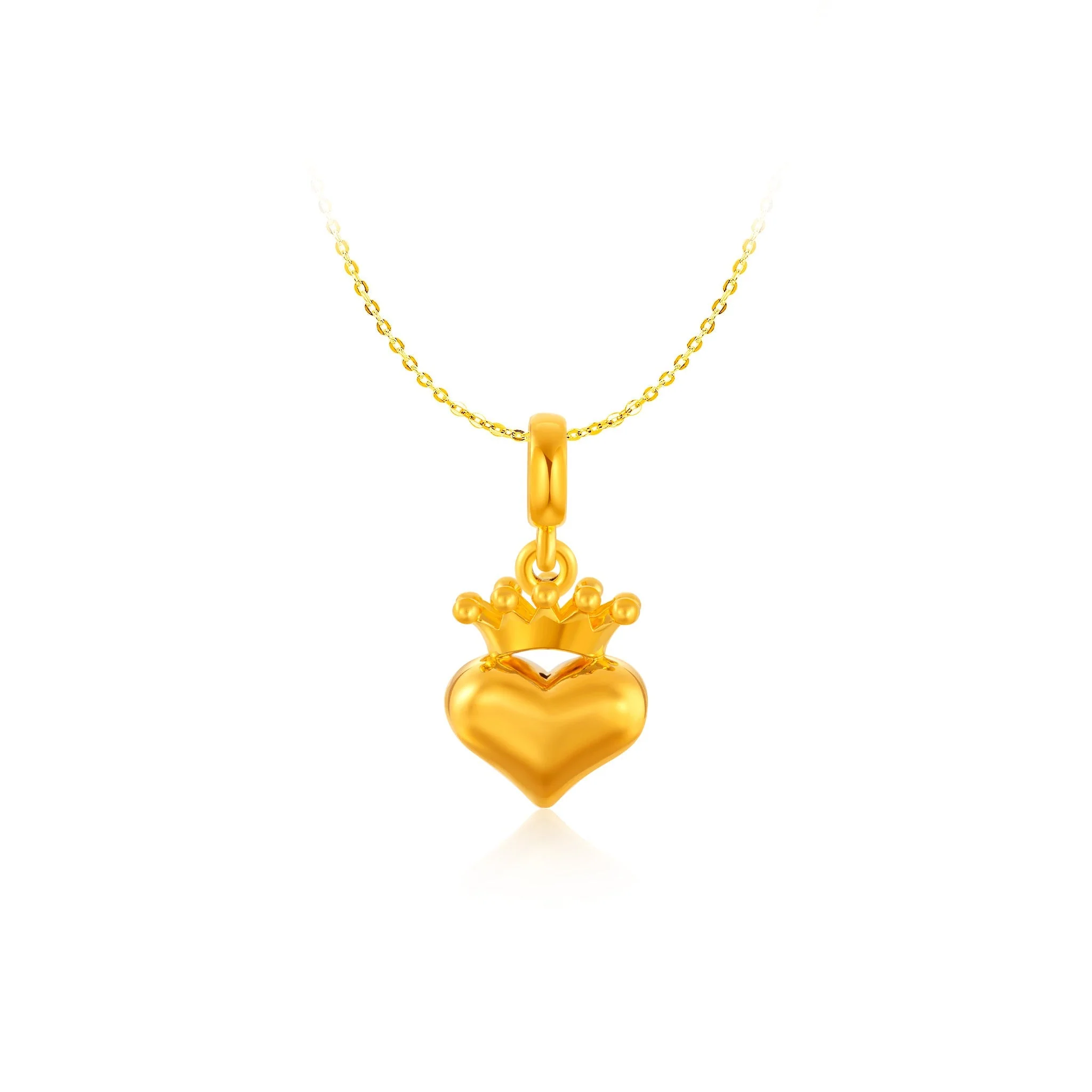 916 Gold Queen's Heart Pendant
