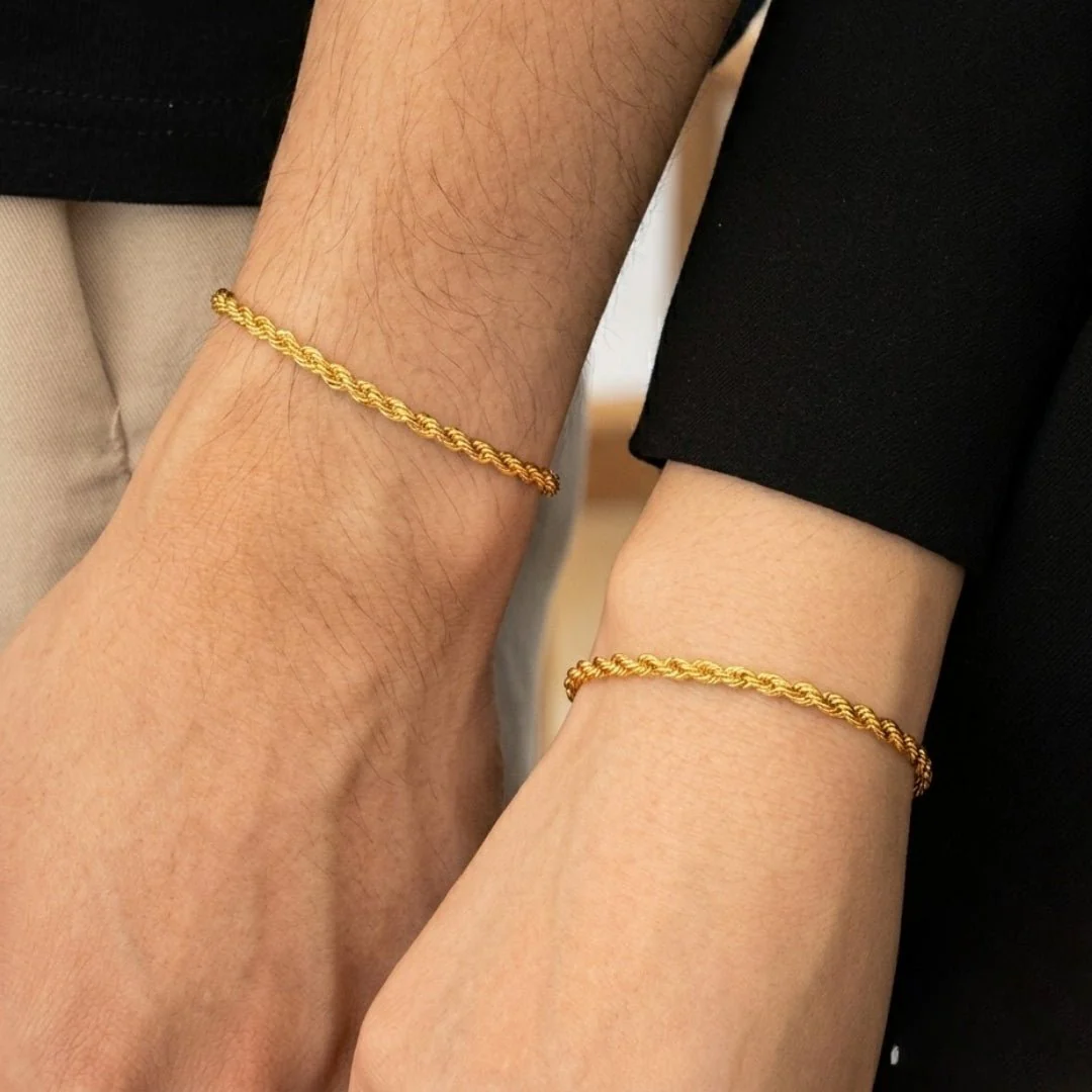 916 Gold Rope Bracelet - Image 2