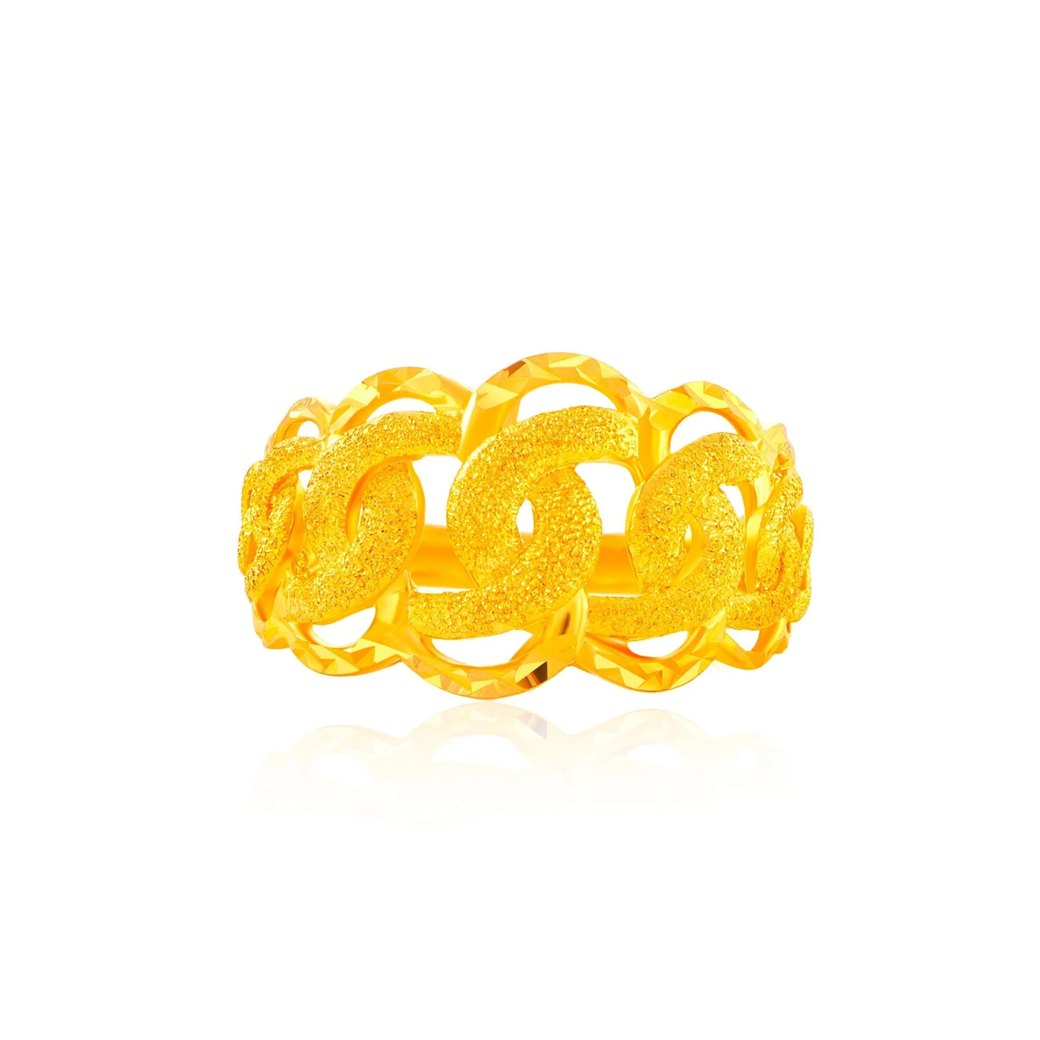 916 Gold Signature Link Ring
