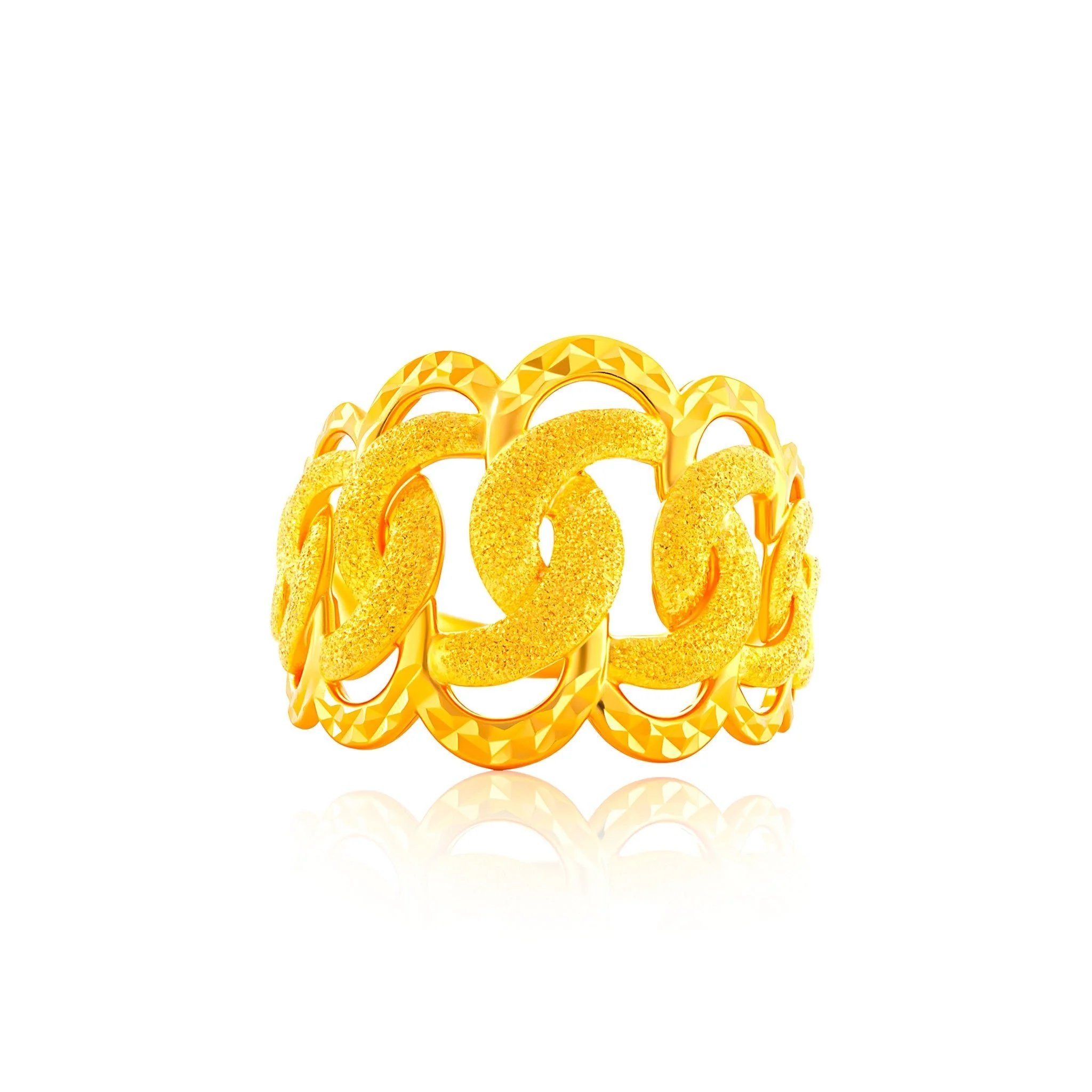 916 Gold Signature Link Ring - Image 2