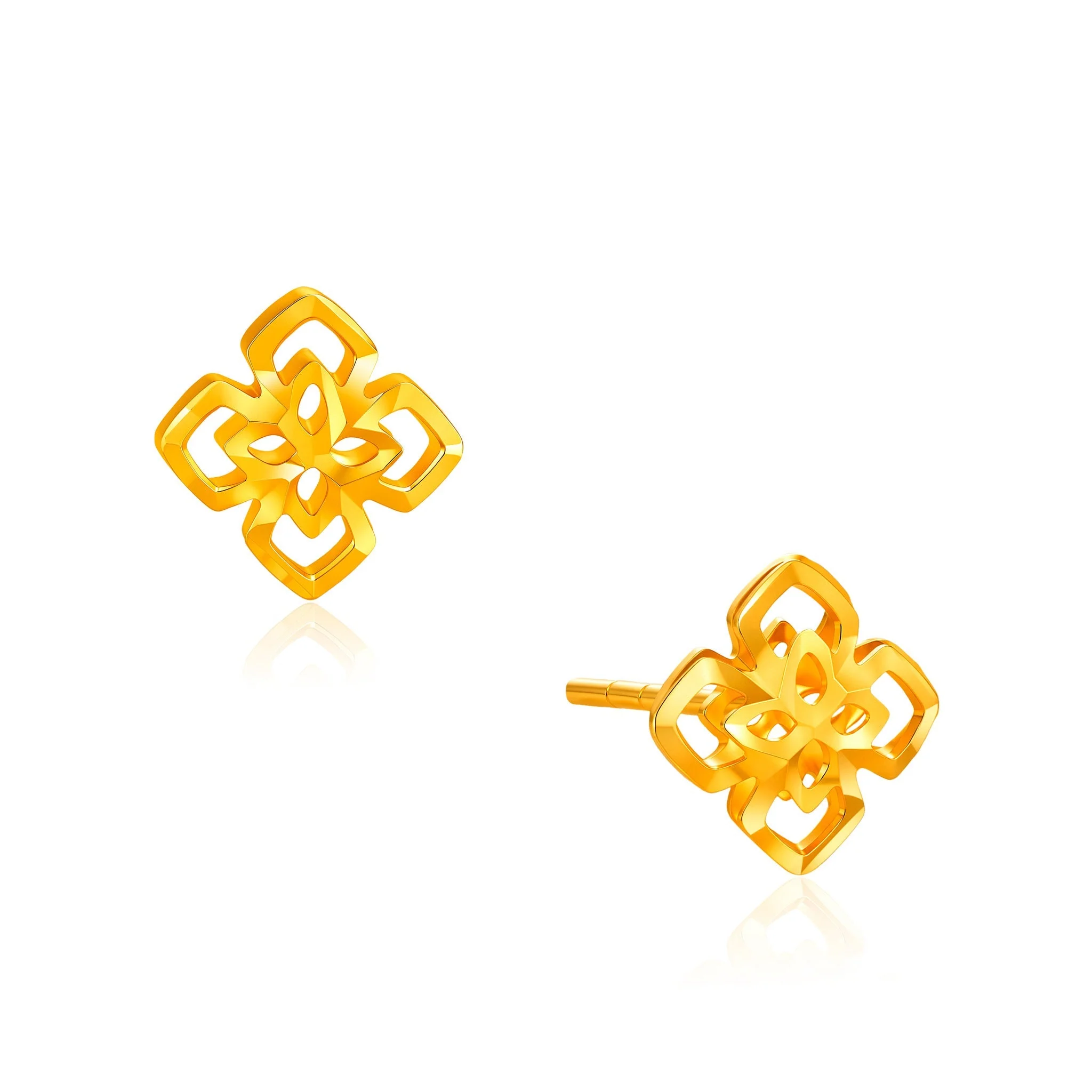 916 Gold Stellar Stud Earrings