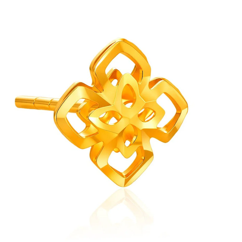 916 Gold Stellar Stud Earrings - Image 2