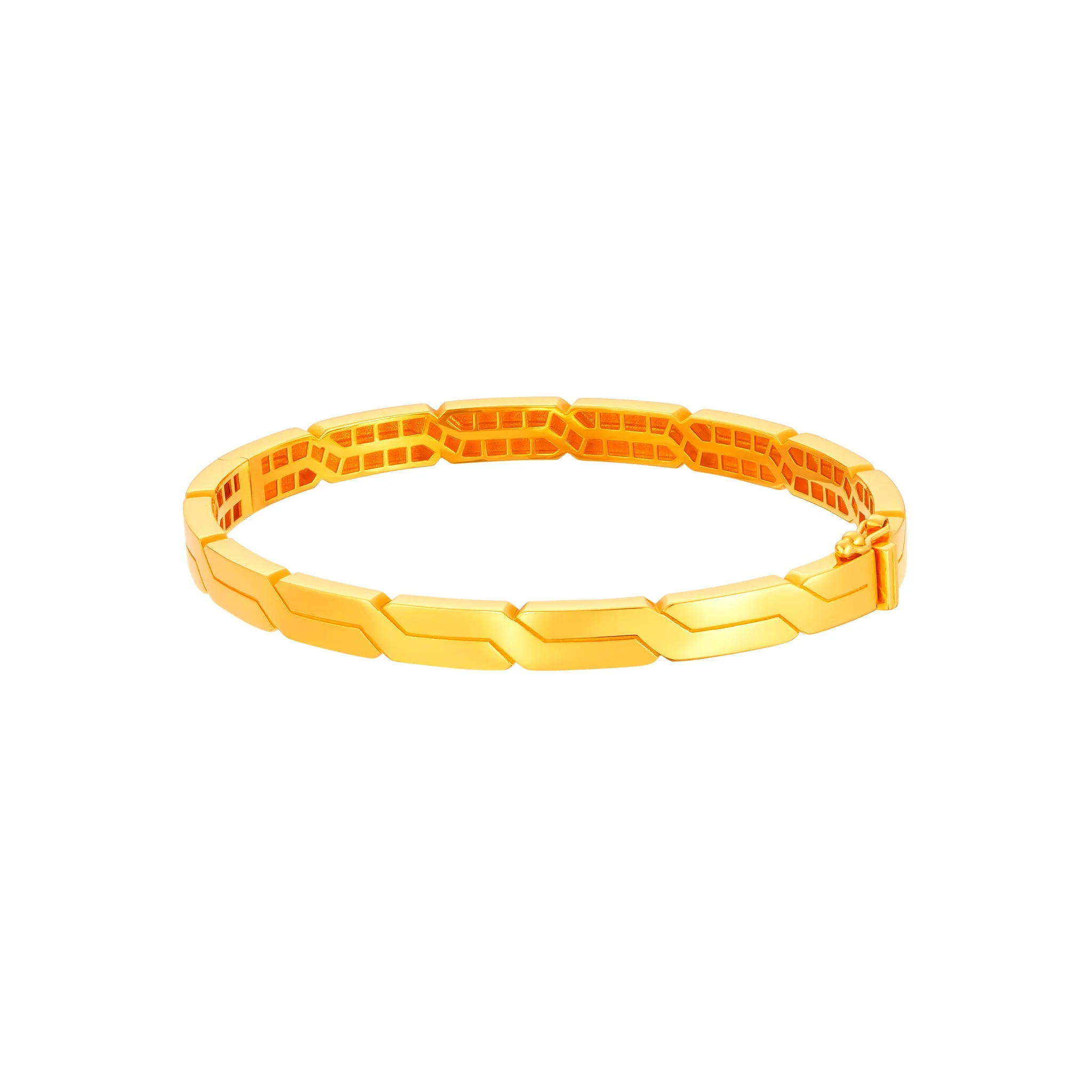 916 Gold Tetris Bangle