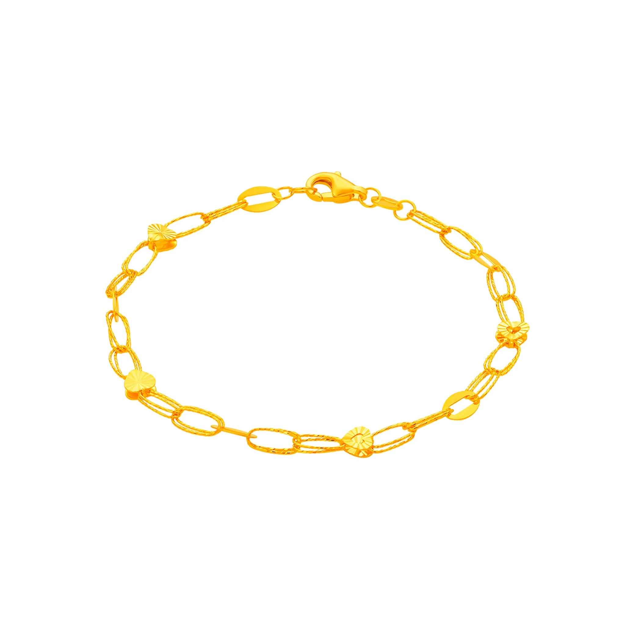 916 Gold Twin Hearts Bracelet