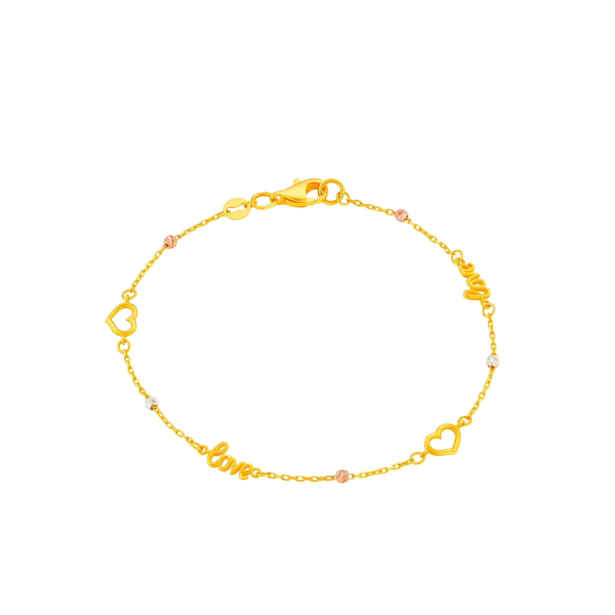 916 Gold Unity Tri-Tone Bracelet