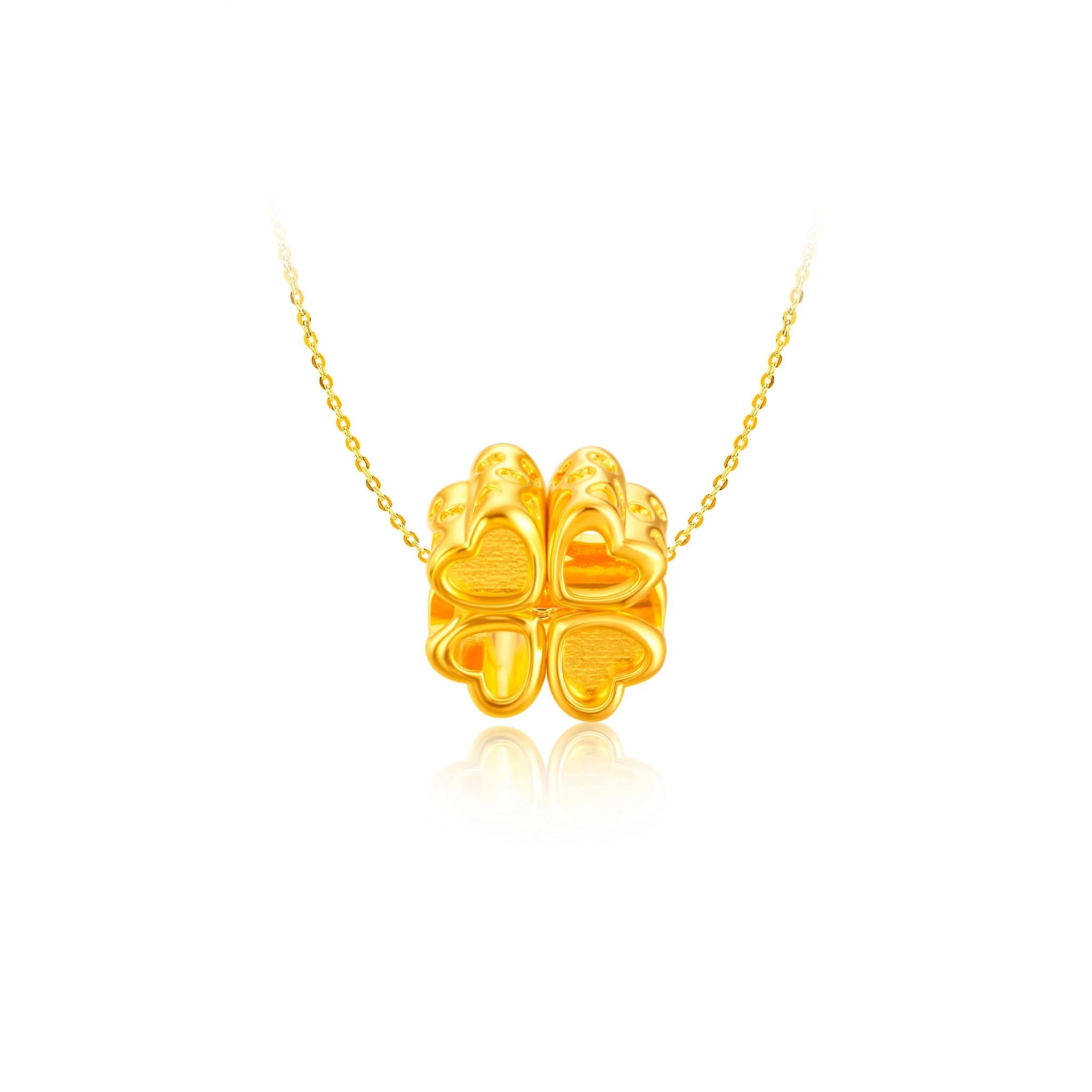 916 Gold Love Clover Charm