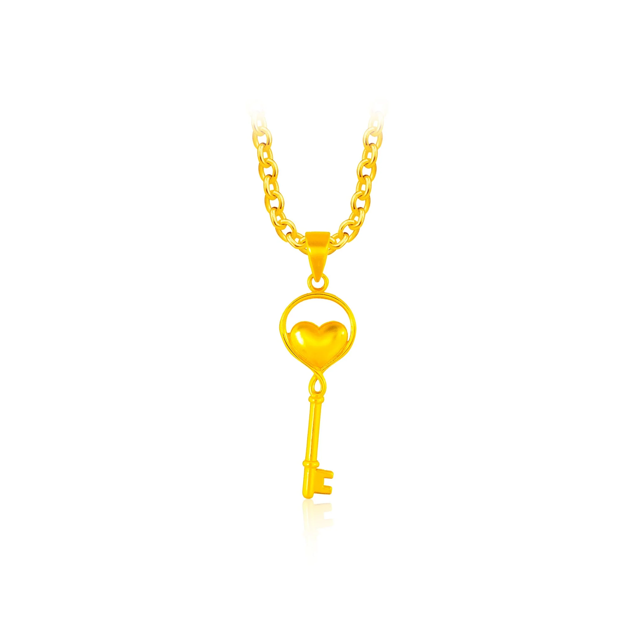 916 Gold Love Lock Pendant